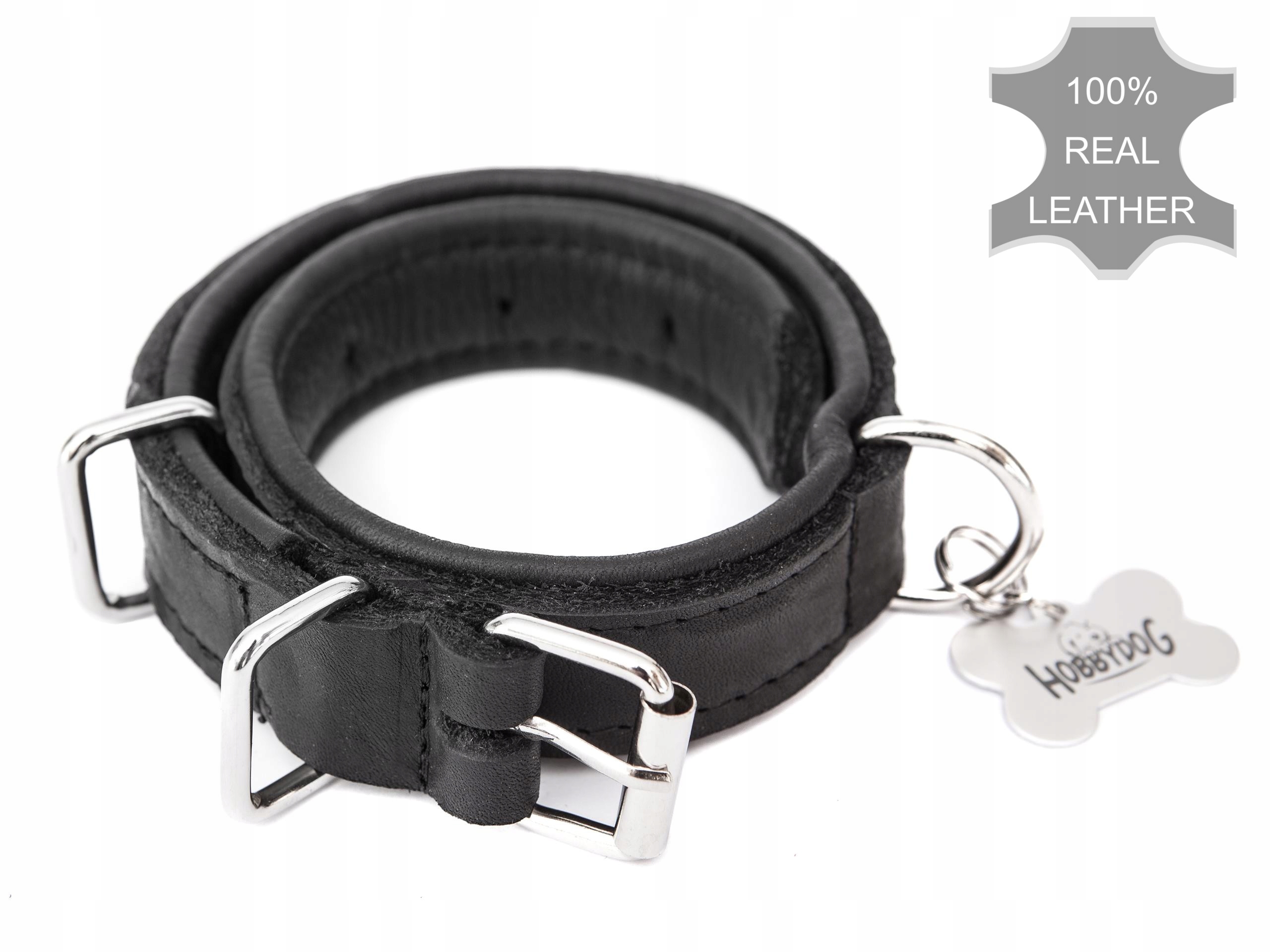 

Obroża Skórzana dla psa, 2 rodzaje skóry, 45-55 cm