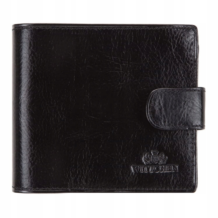 Středně velká černá kožená pánská peněženka Wittchen Italy 21-1-125-1