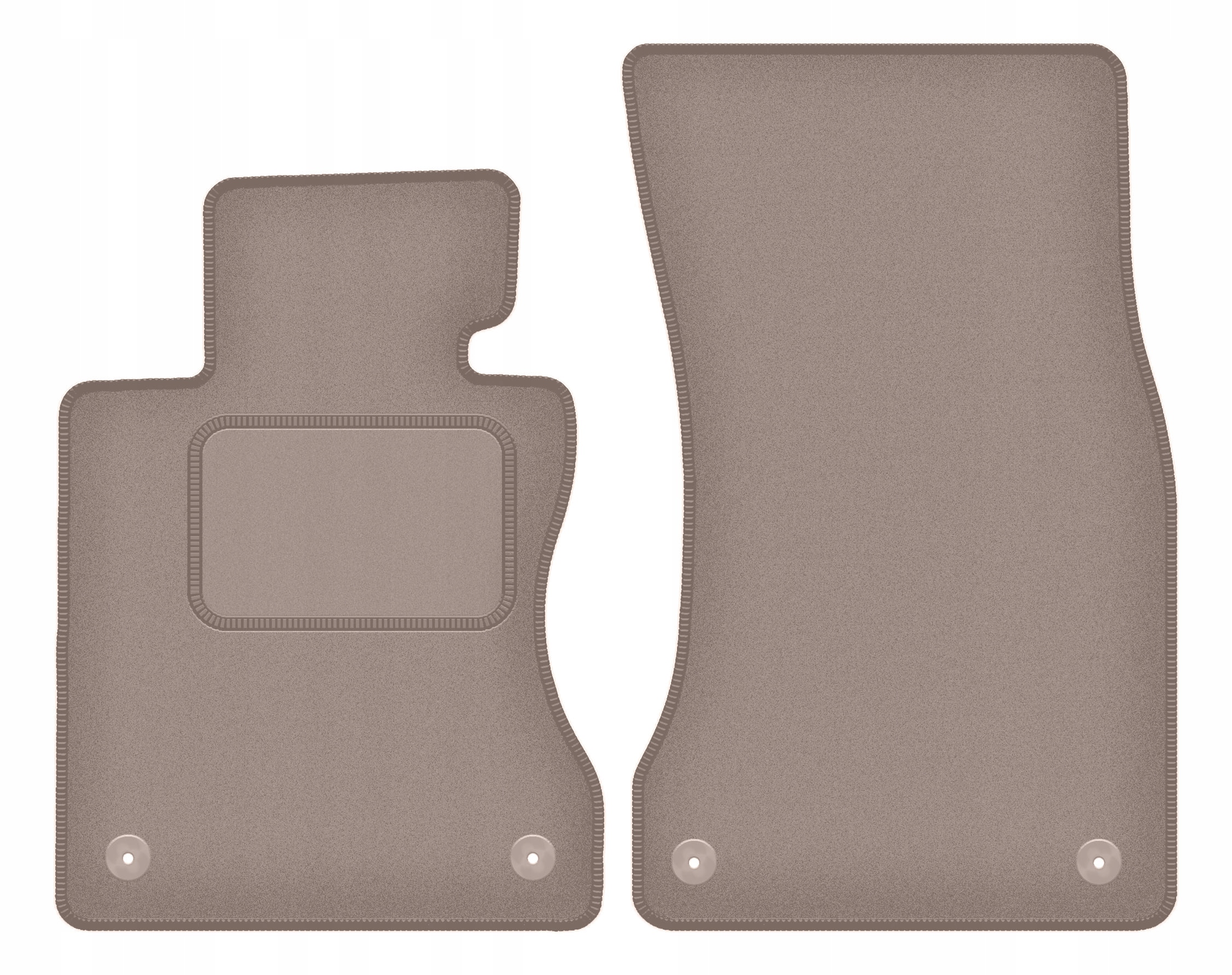 Přední velurové koberce, béžové, pro: Bmw 5 E60 Rzepy sedan (2003-2010)