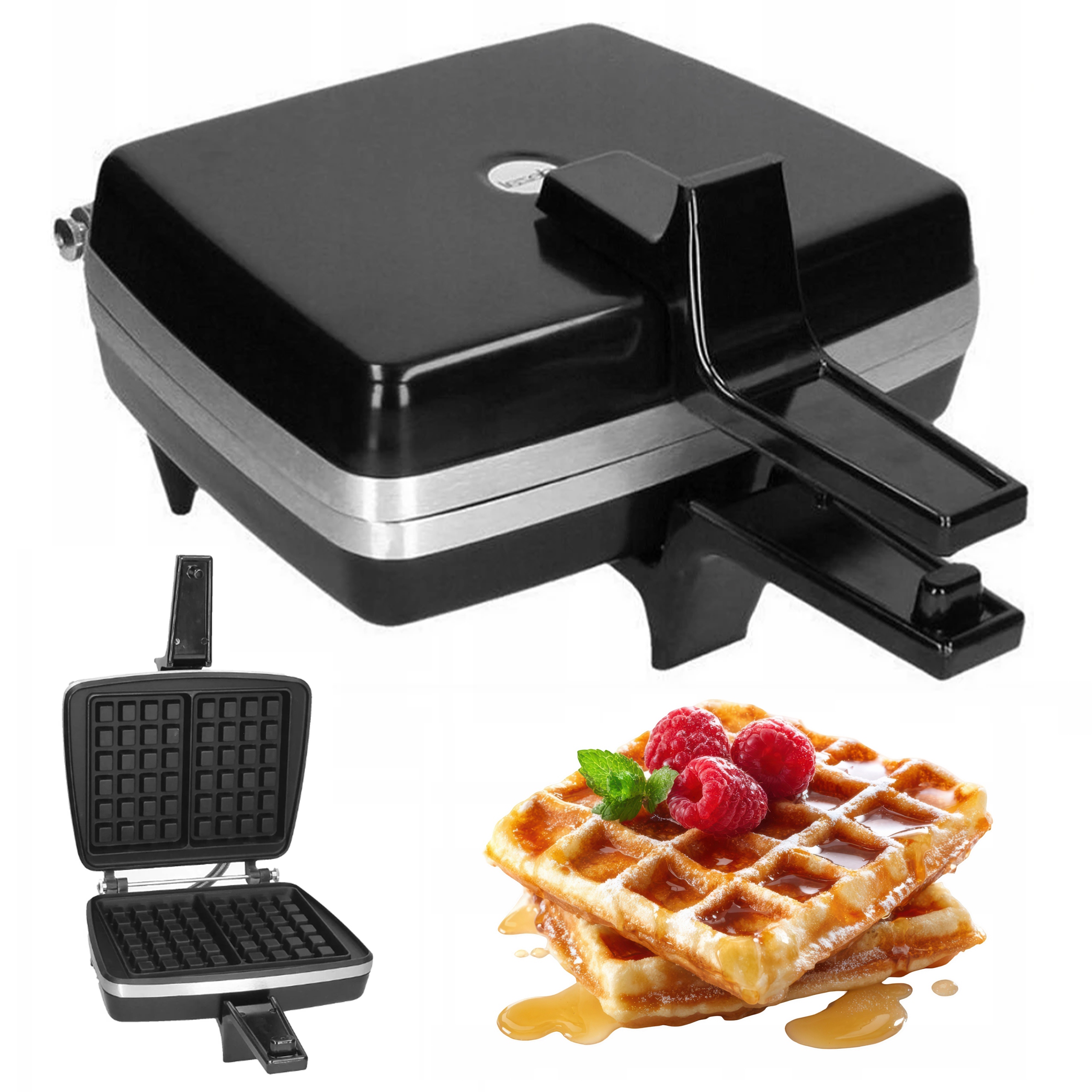 Gofrownica Dezal Profesjonalna Gastronomiczna 1300W Gruba Kratka Czarna