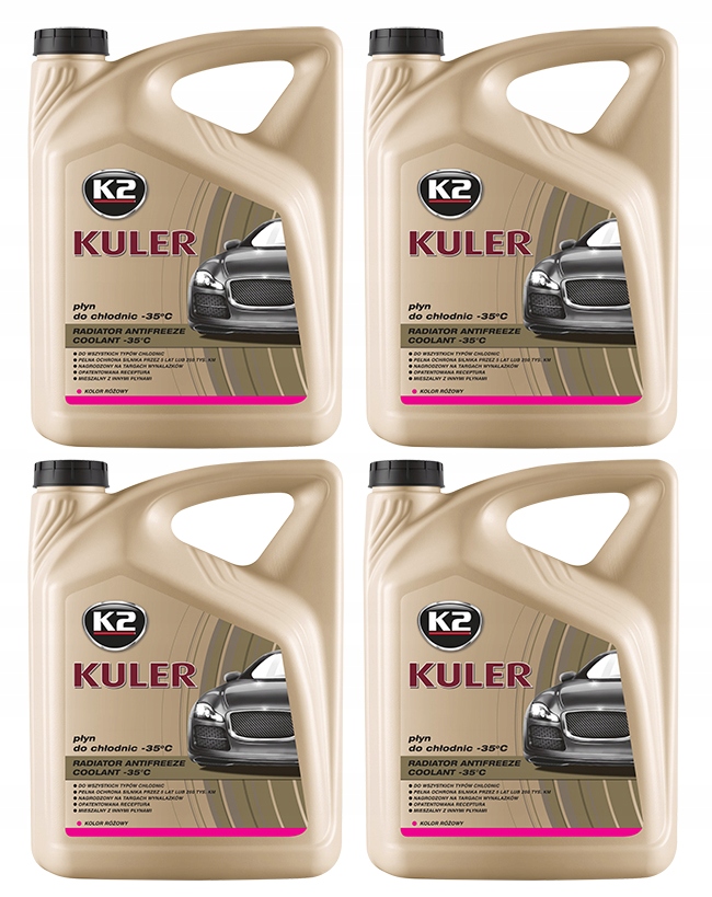 K2 KULER PŁYN DO CHŁODNIC -35°C RÓŻOWY 4x5L 20L