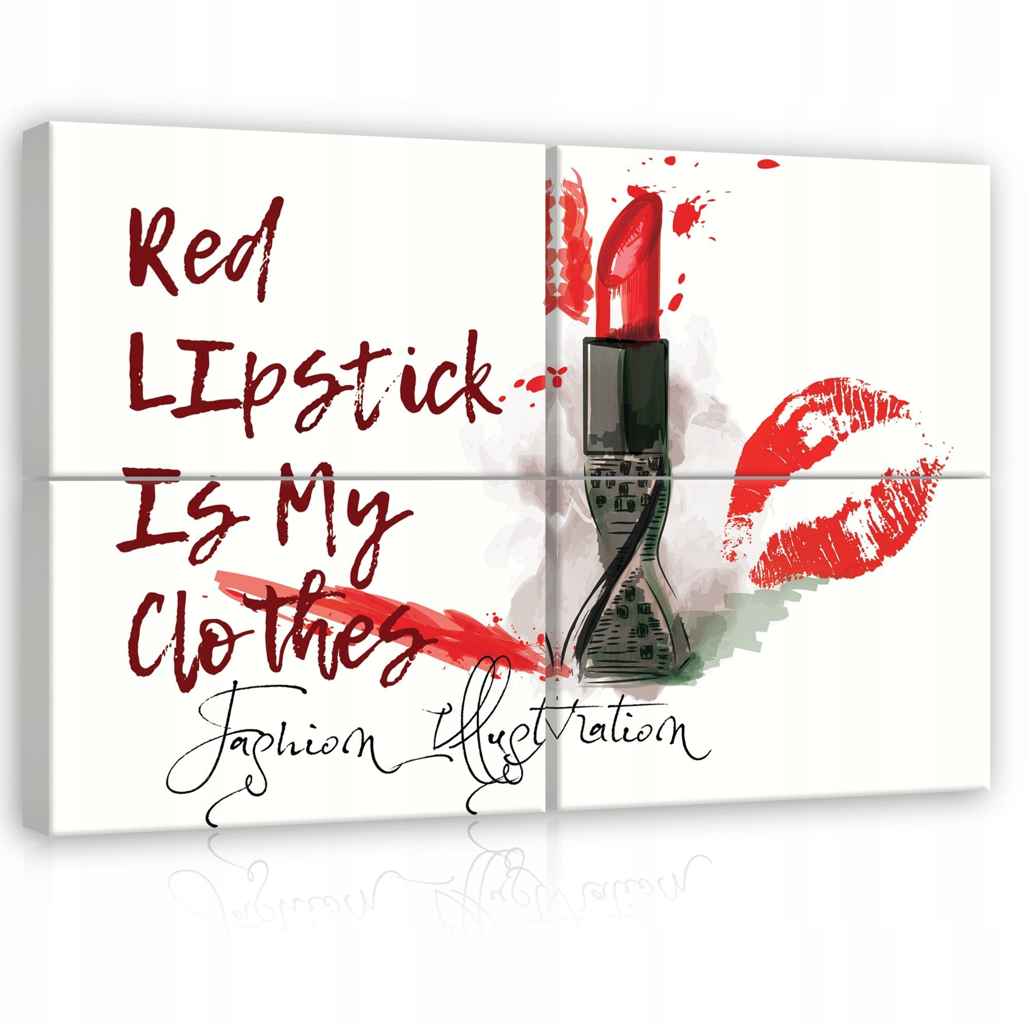 Obraz 120x80 Červená rtěnka móda styl ženskost krása umění dekorace stěna