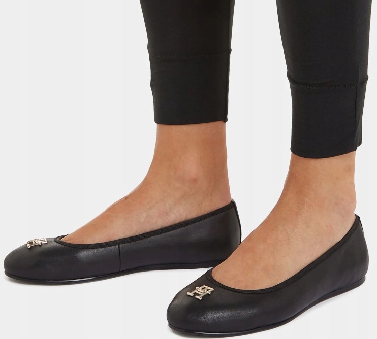Tommy Hilfiger Dámské Kožené Baleríny Černé 41 Ž4C