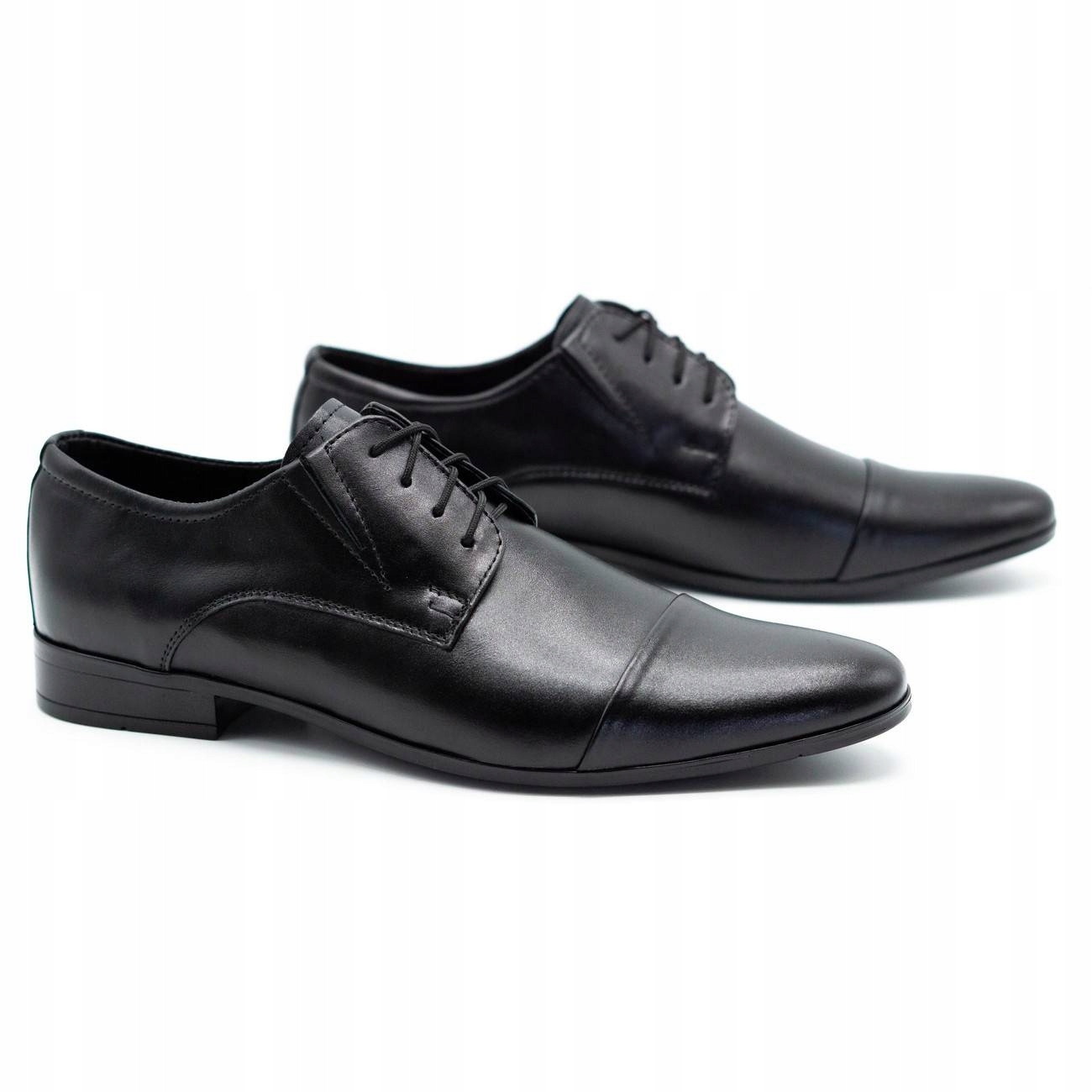 BUTY MĘSKIE wizytowe skóra 286 czarne rozmiar 40 Rozmiar 40