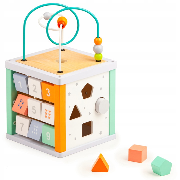 

Sorter Drewniana Kostka Logiczno Edukacyjna Klocki