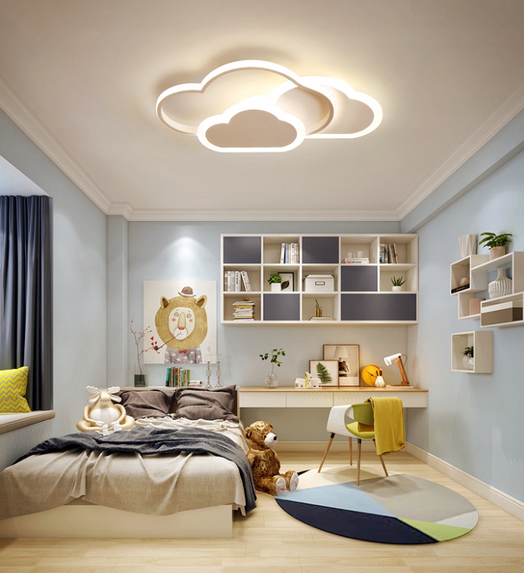 

Lampa Dziecięca Led Sufit Białe Chmurki 58W Pilot