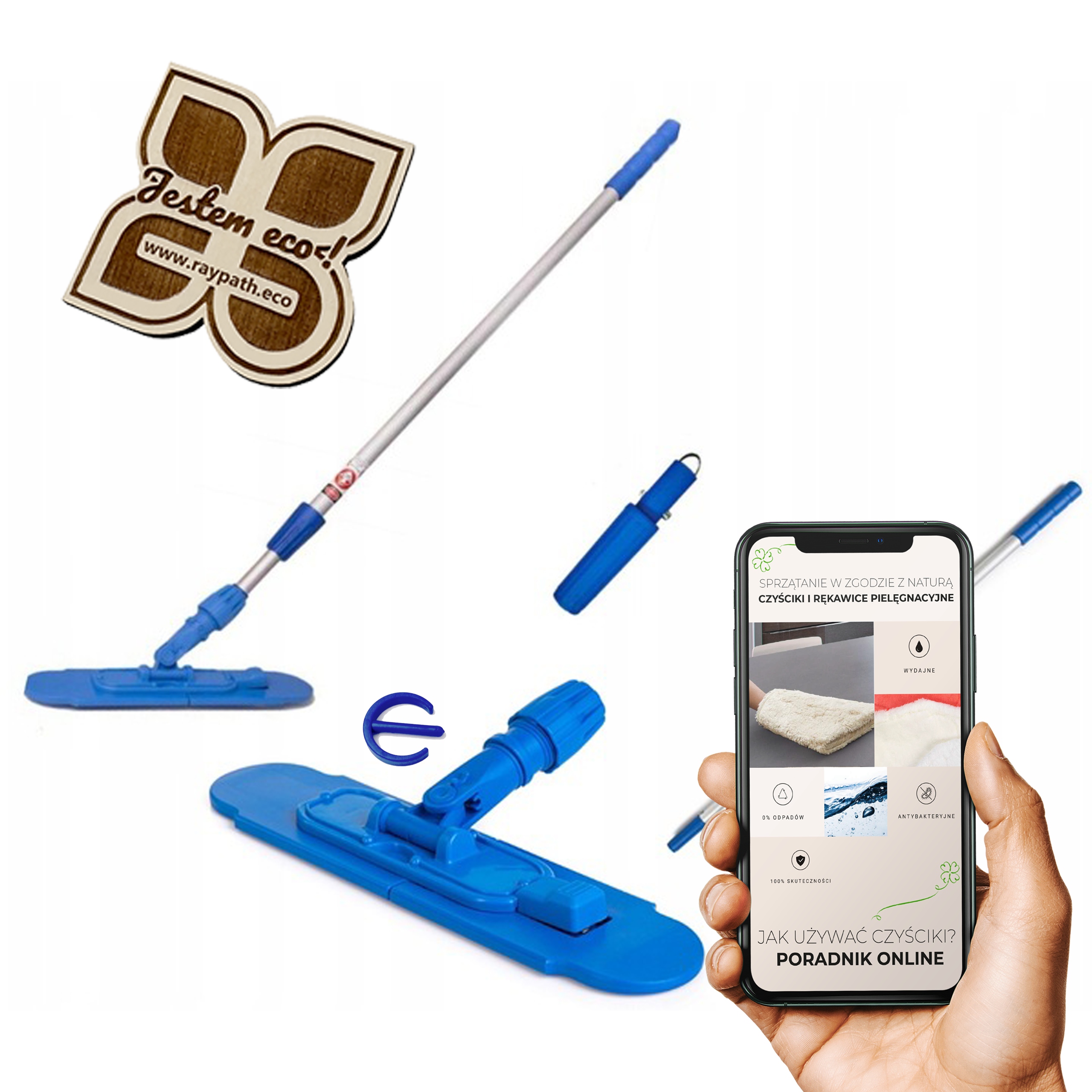 Levně Plochý Raypath Odolná tyč z duralu pro mytí podlah