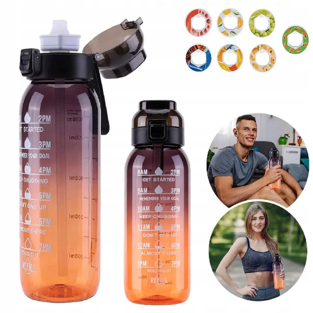 Butelka Smakowa Bidon Na Wodę Z 7 PODami Zestaw 1L zero cukru i kalorii