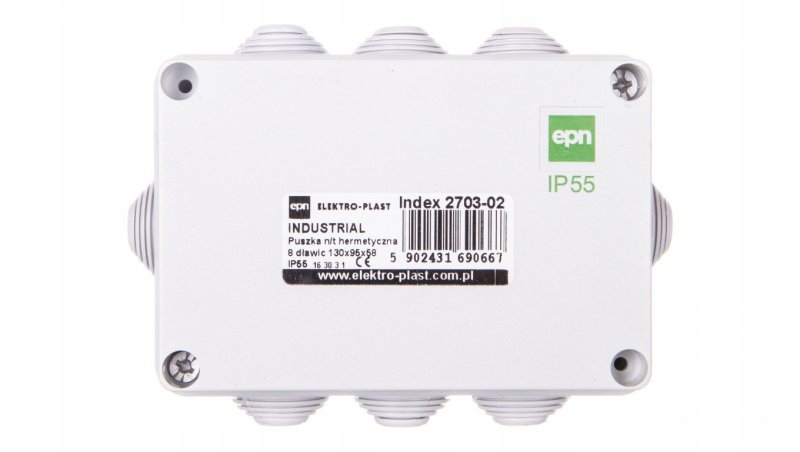 

Industrial Puszka hermetyczna n/t 130x95x58 z 8