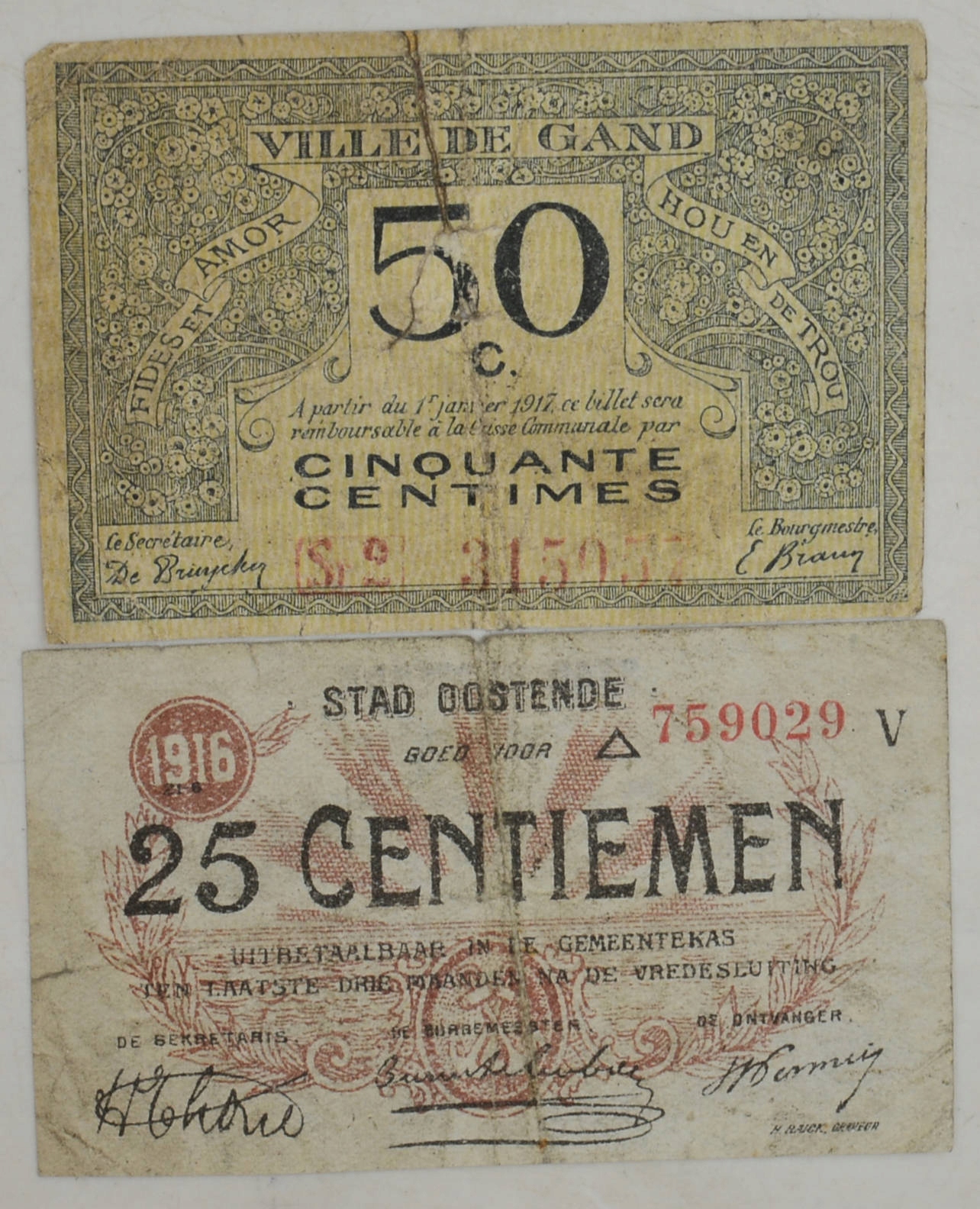 1.dir.Zest.Ostenda, Gandawa, Banknoty szt.2