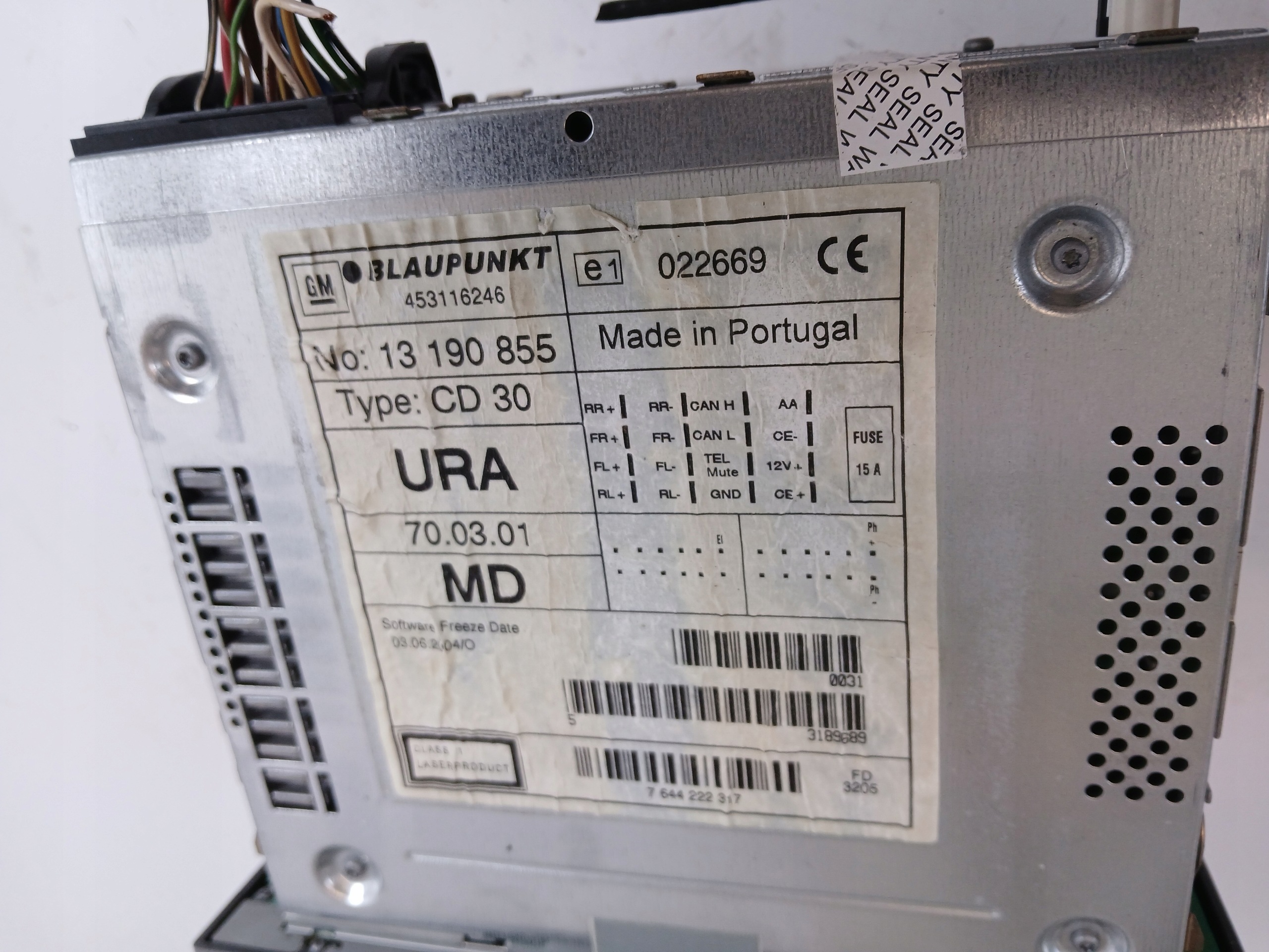 OPEL MERIVA A RADIO fabrication CD 13190855
