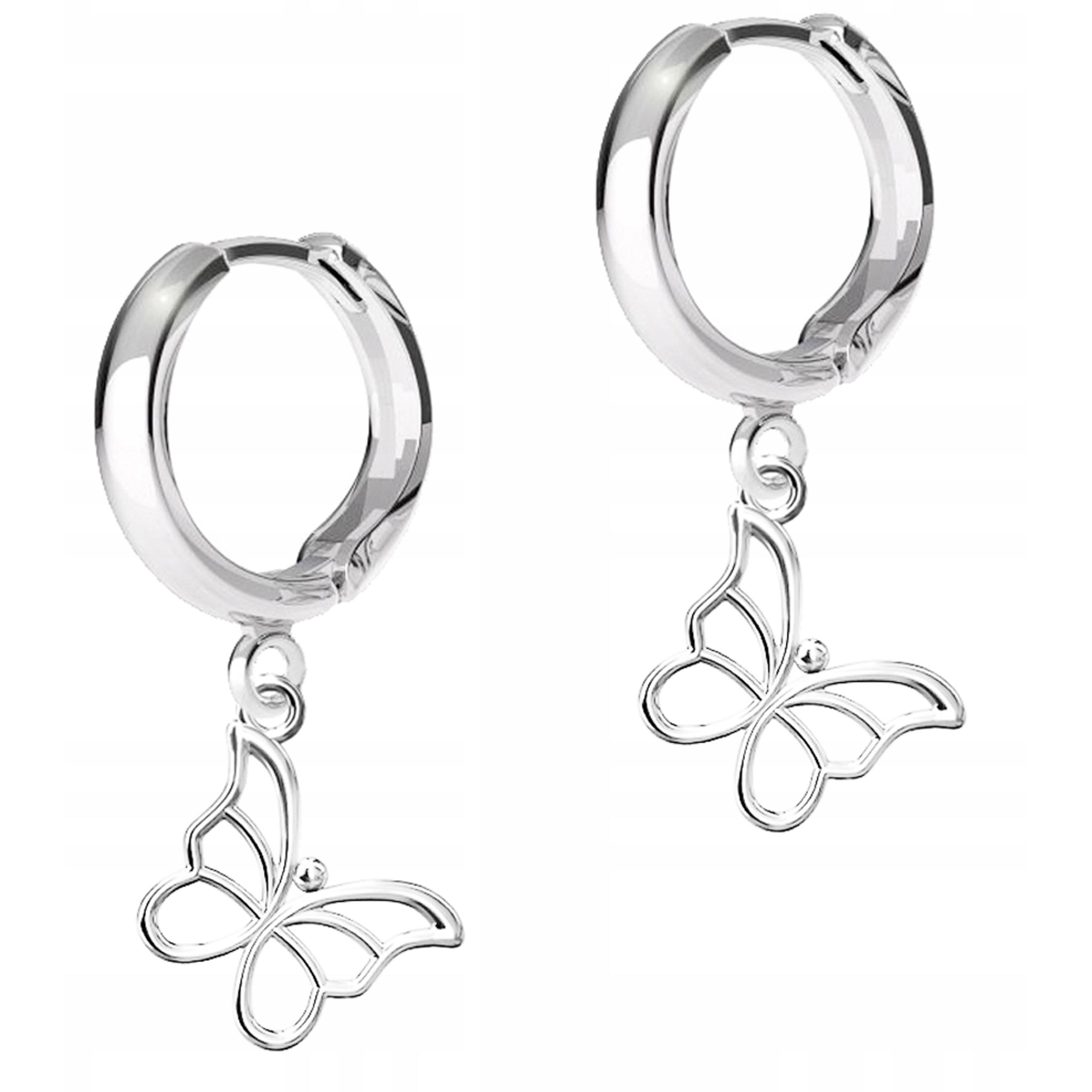 Stříbrné Náušnice s motýlem Motýli Motýlci Stříbro 925