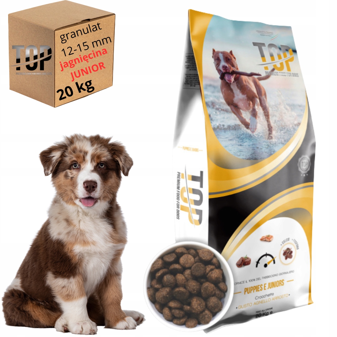 Suché Krmivo Pro Psa Top Premium Food Puppy & Junior Jehněčí 20 kg