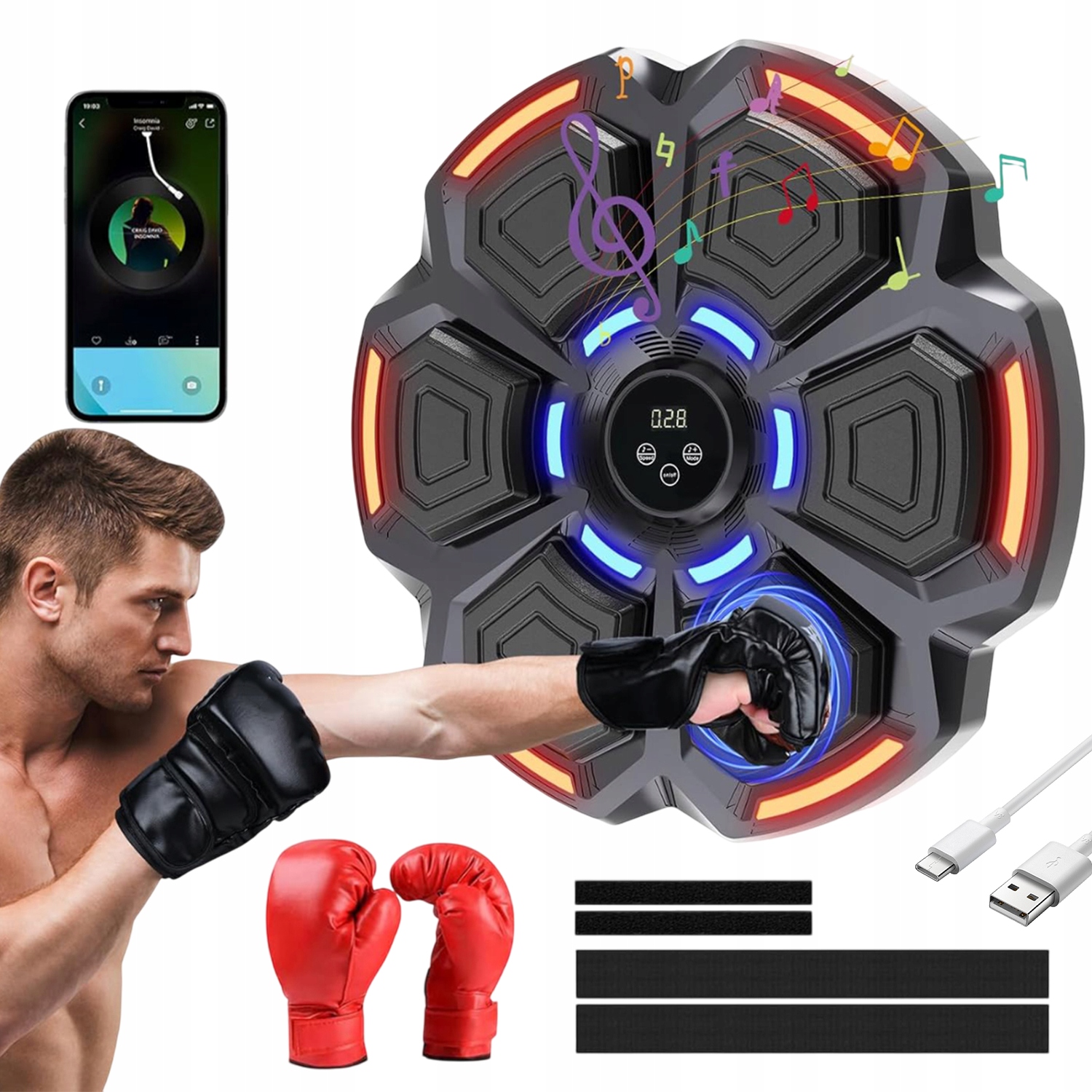 Smart Hudební Boxerský Stroj Namontovaný Na Stěně S Funkcí Bodování