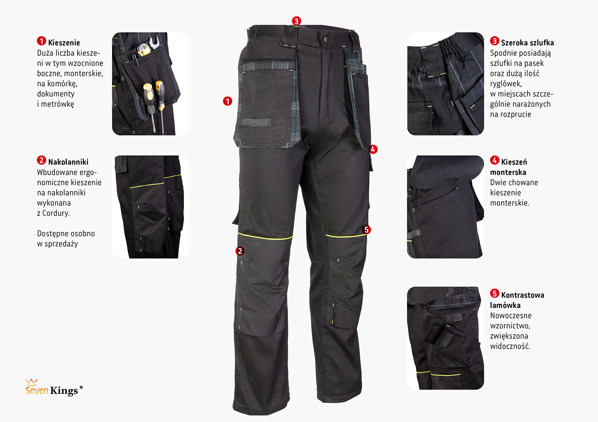 Spodnie robocze Seven Kings DIAMANT Stretch - R 48 Rozmiar 48