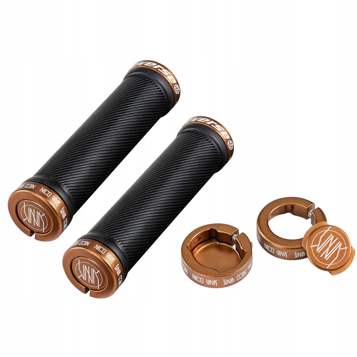 Chwyty Gripy Reverse Nico Vink 30mm Black/Copper Lock-On Skręcane