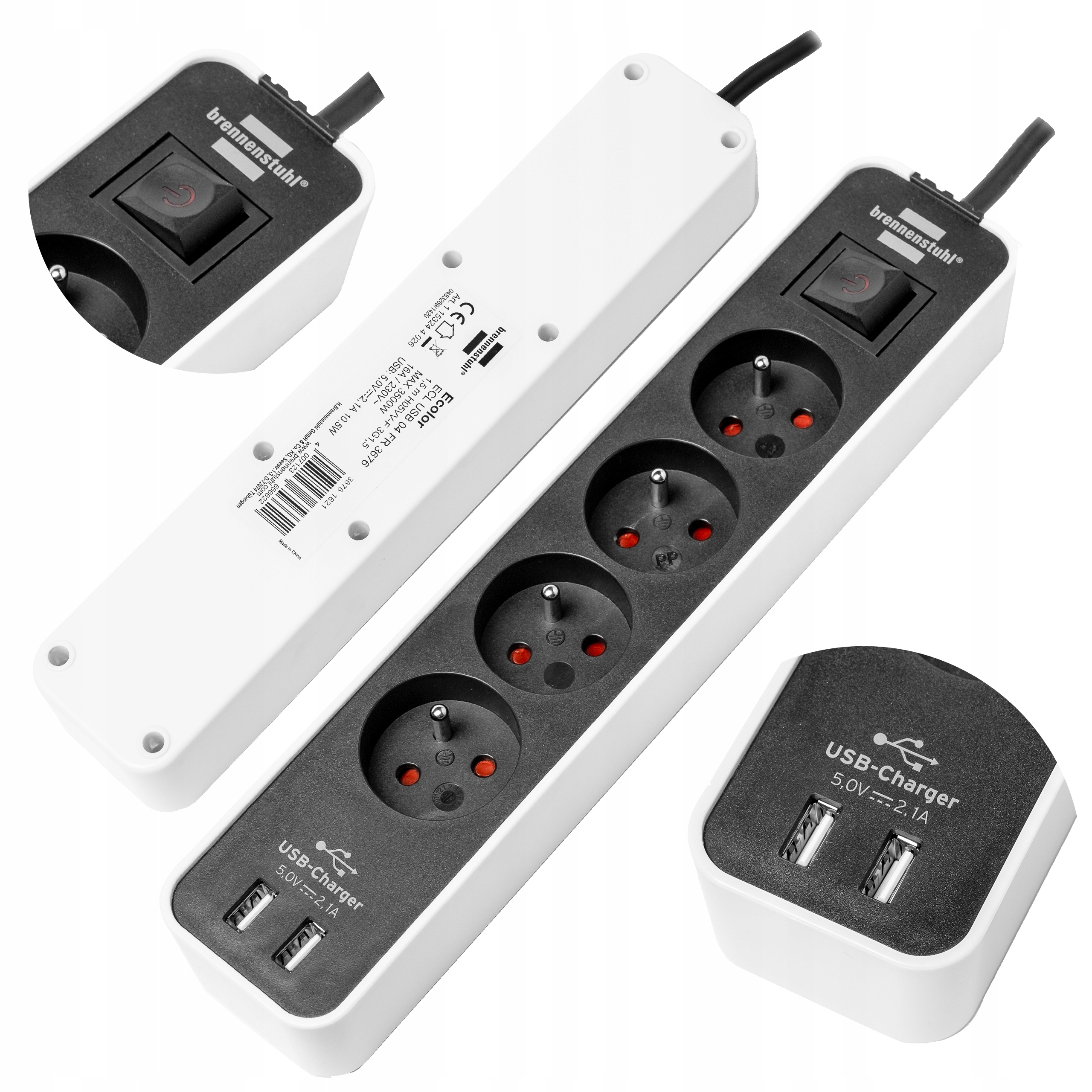 

Listwa Zasilająca Przedłużacz Szybka Ładowarka Usb