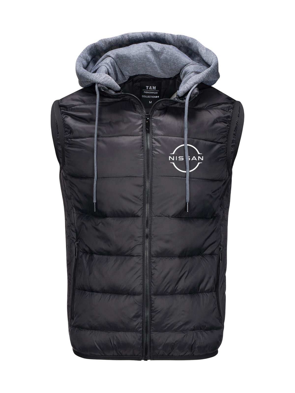 Pánská Prošívaná Vesta S Bunda Bez Rukávů Nissan, Černá, M