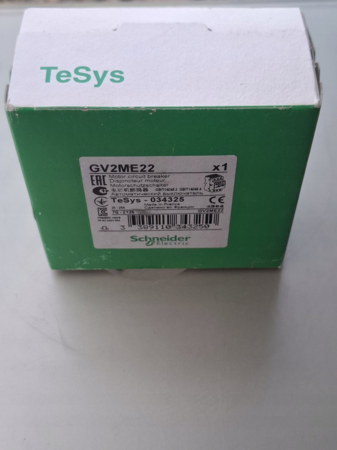 Motorový spínač Schneider Electric GV2ME22 20-25A 3P 11 kW