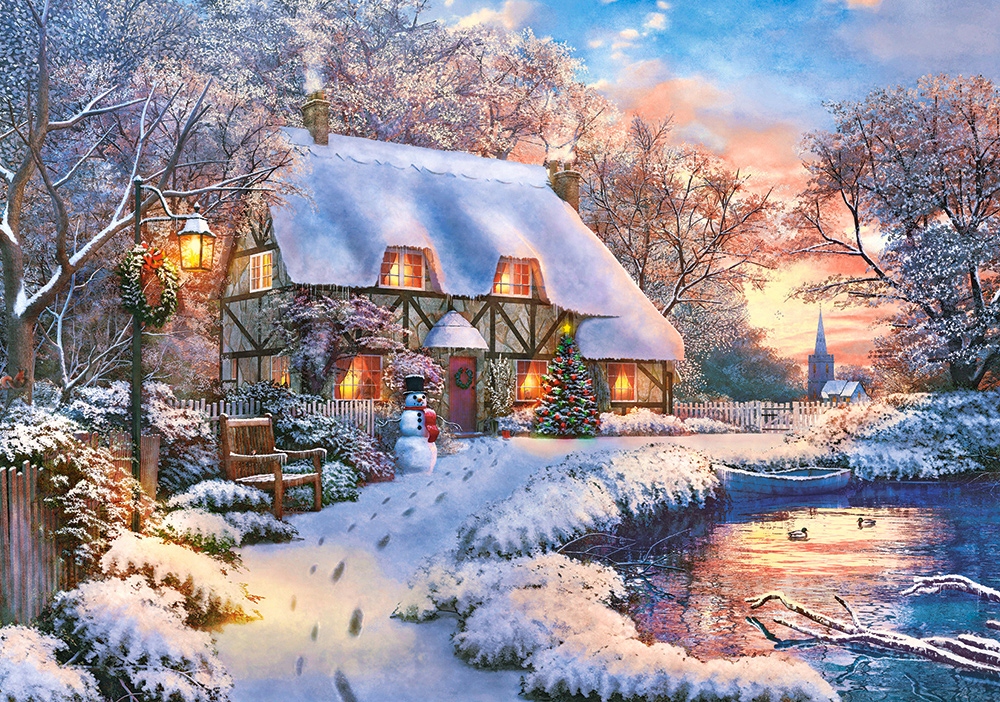 

Puzzle Krajobraz Zima Dom Rzeka 9+ 500 El Castor