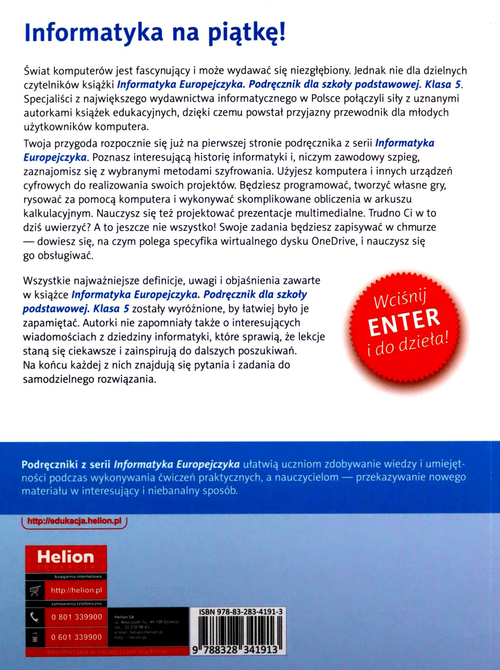 INFORMATYKA EUROPEJCZYKA SZKOŁA PODSTAWOWA 5 PODRĘ Stan opakowania oryginalne