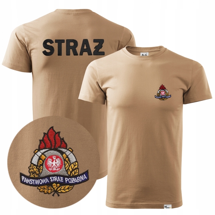 

S39 L Koszulka t-shirt piaskowa nowe logo Psp