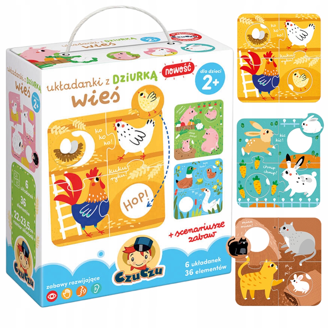 

Puzzle dla dzieci układanki z dziurką CzuCzu wieś