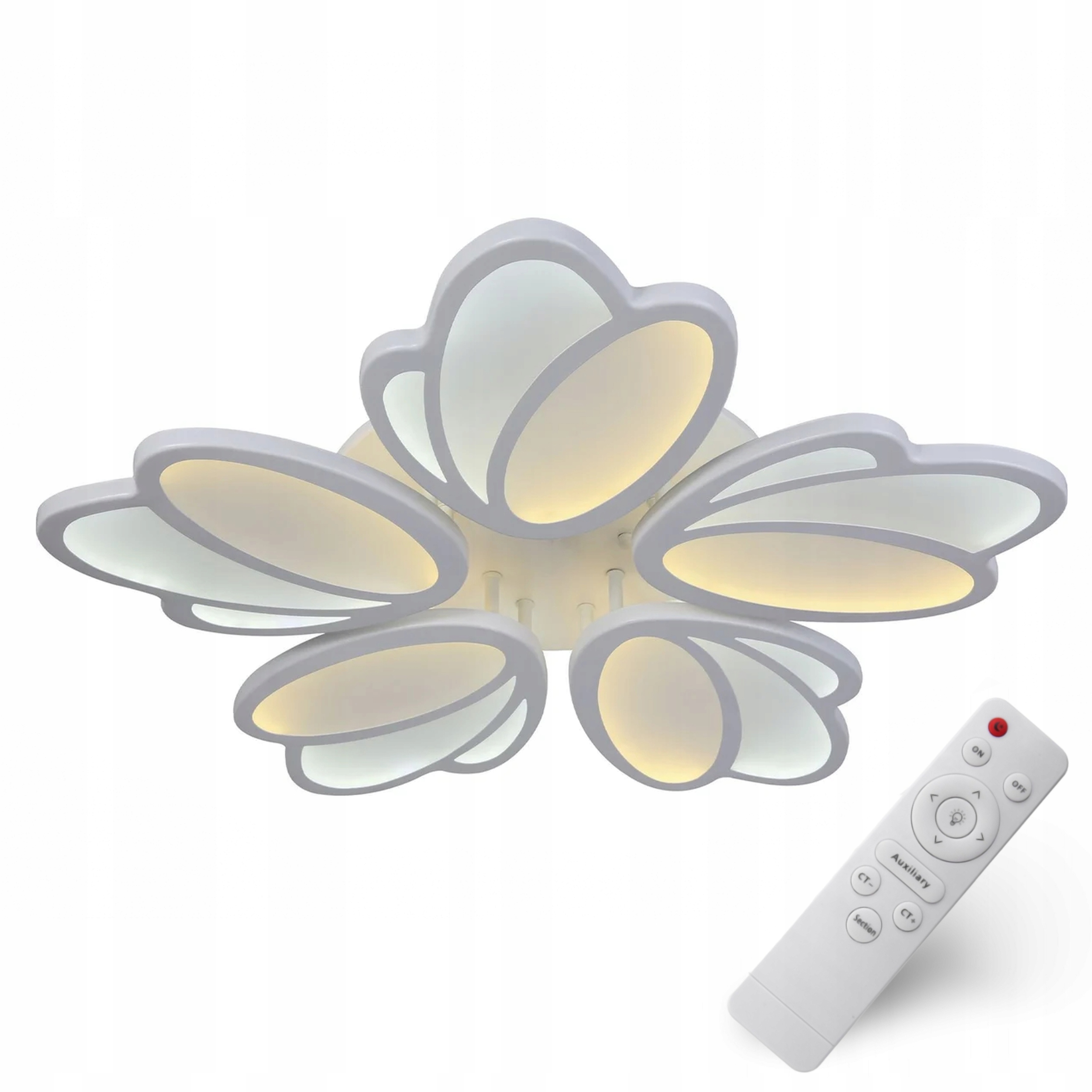 Stropná Lampa Kvet Biela Stropné Svietidlo Led Luster 55 CM S Pilotom 3 Farby