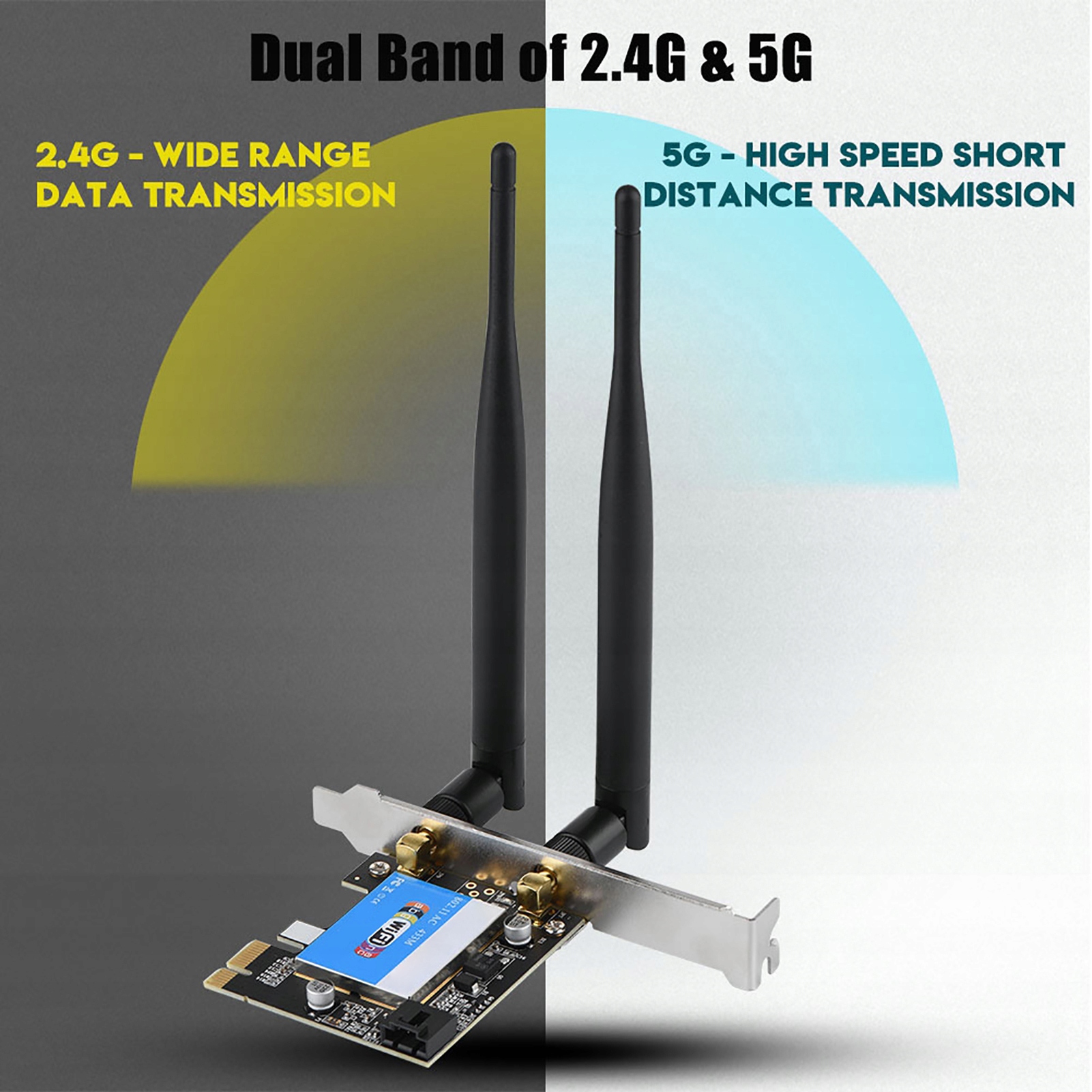 Karta sieciowa Pcie 433Mbps Dual Band 2.4g 5G dla Bluetooth 4.0 dla Ak