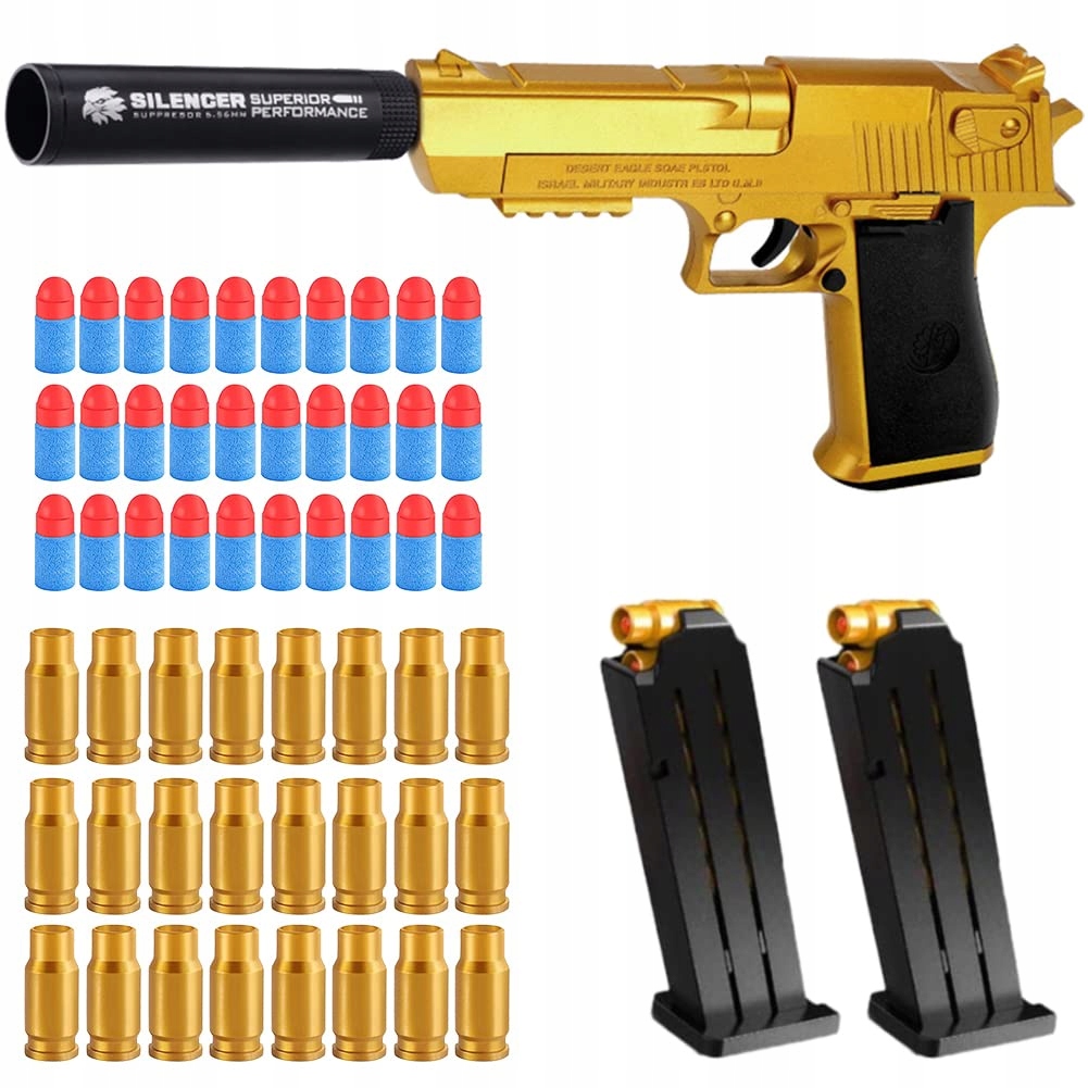 ZABAWKOWY PISTOLET DESERT EAGLE NA GUMOWE POCISKI REALISTYCZNA ZABAWKA ...