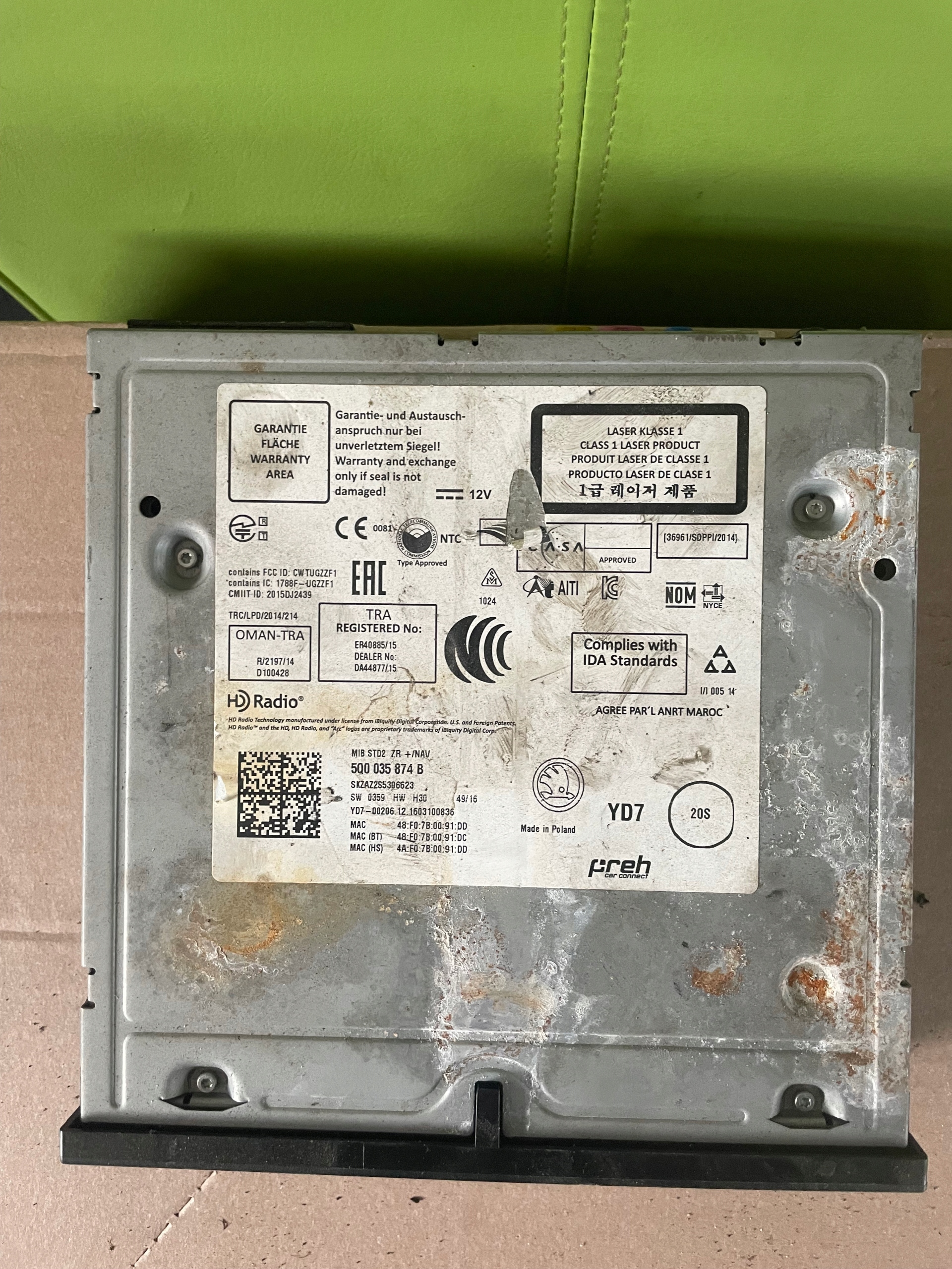 RADIO CITROEN GRAND PICASSO OE 96646223XT00