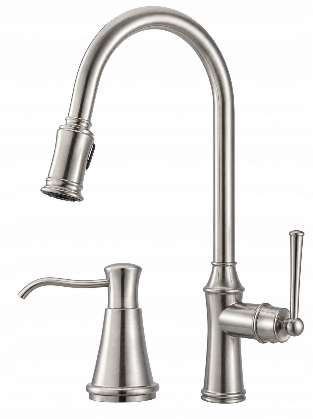 Kuchynská batéria Inox Oceľ IX Retro Dena Oceľový výtok Ww Dávkovač Inox