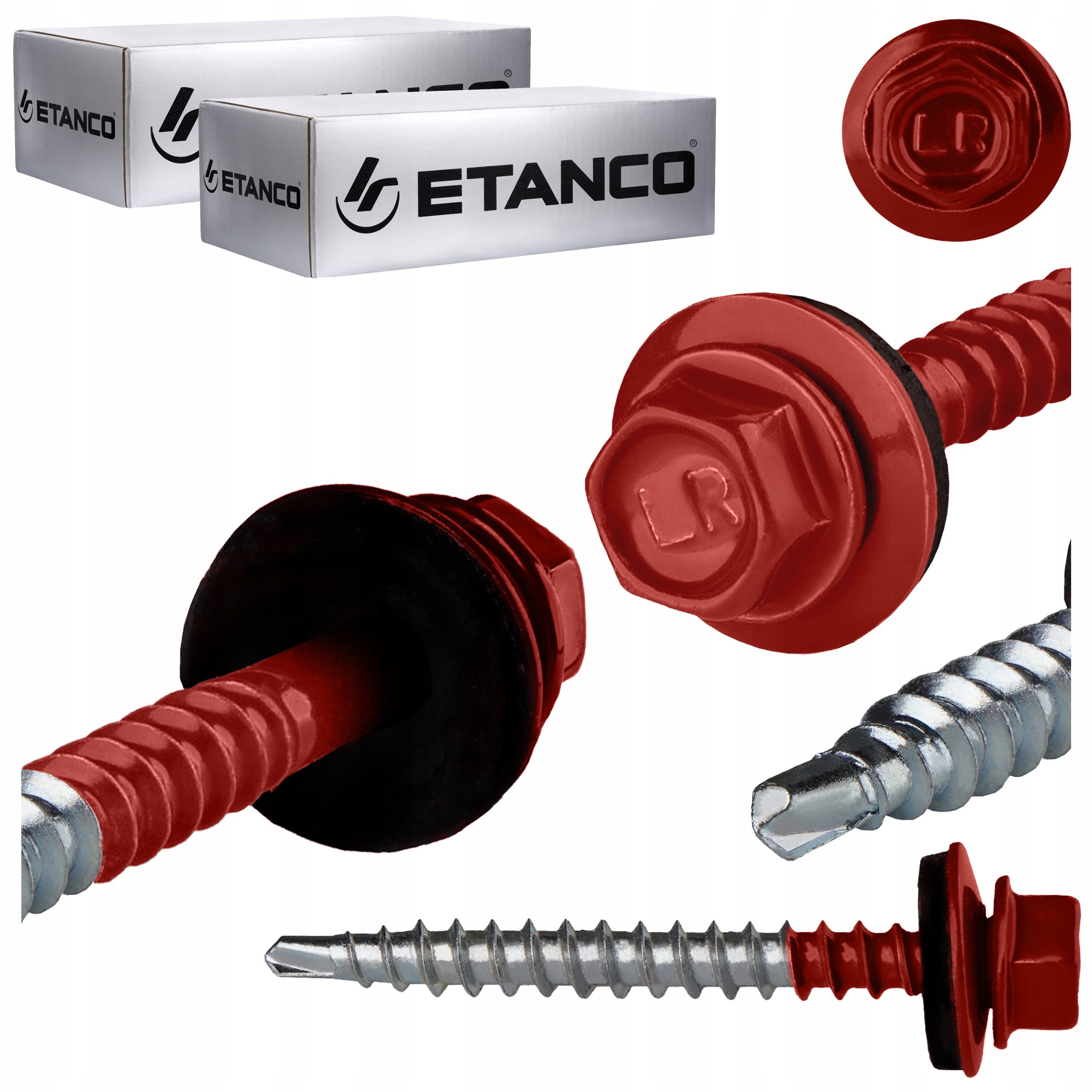 Farmářské vruty 4,8x50 mm Ral 3011 200 ks plechových vrutů Etanco GTF2 Z14