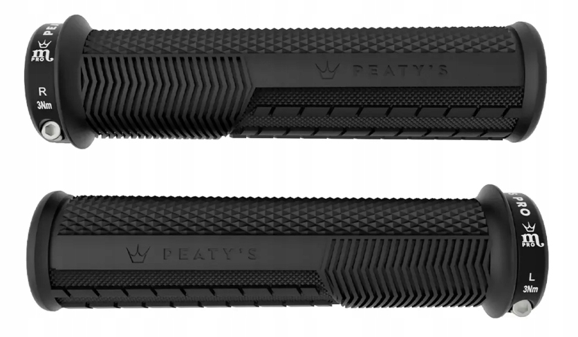 Gripy na kolo Peaty's Monarch Pro Grips Thin Knurl černé