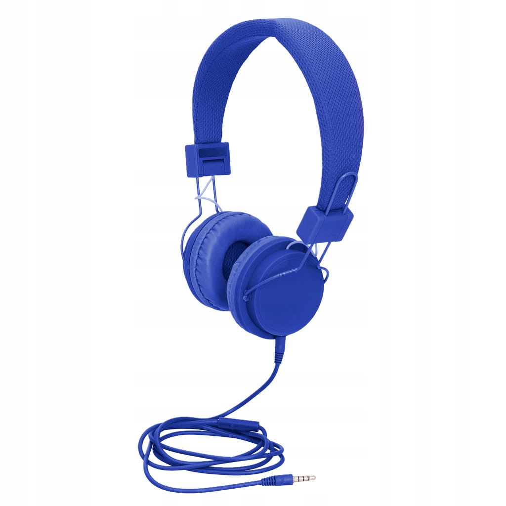 Słuchawki nauszne składane niebieskie głośnomówiąc