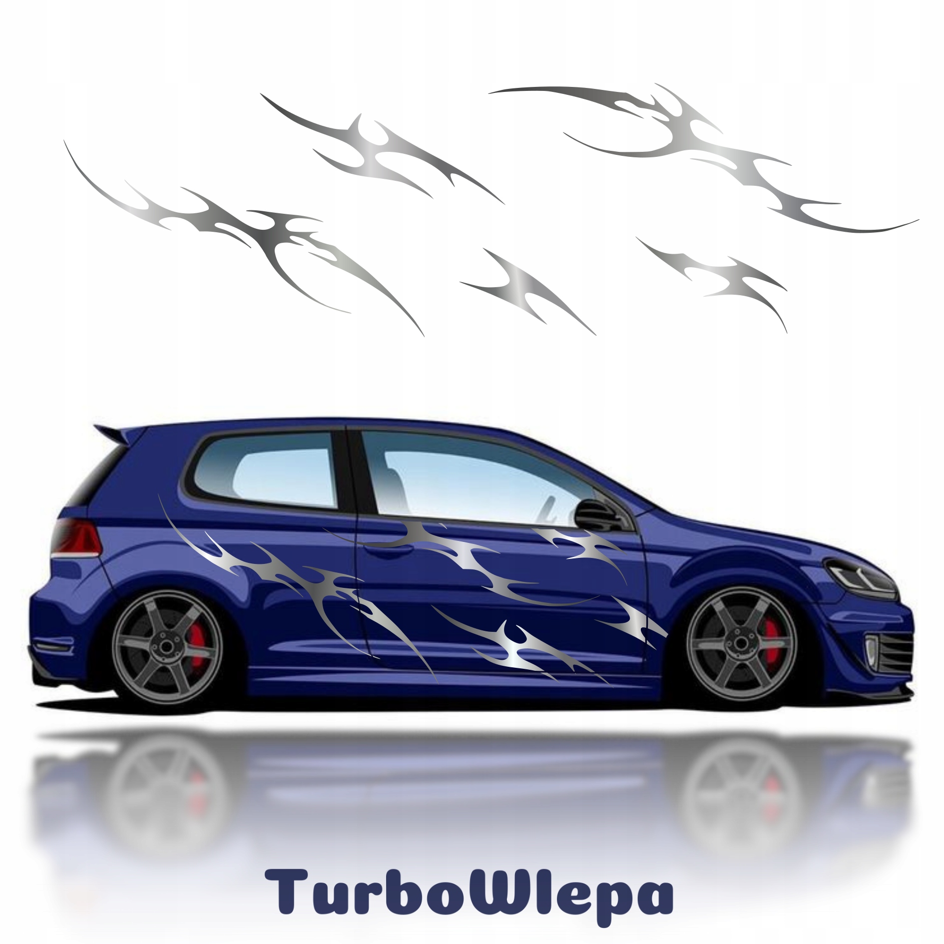 2xNaklejka GRAFIKA NA SAMOCHÓD okleina CAŁE AUTO JDM livery KOLORY