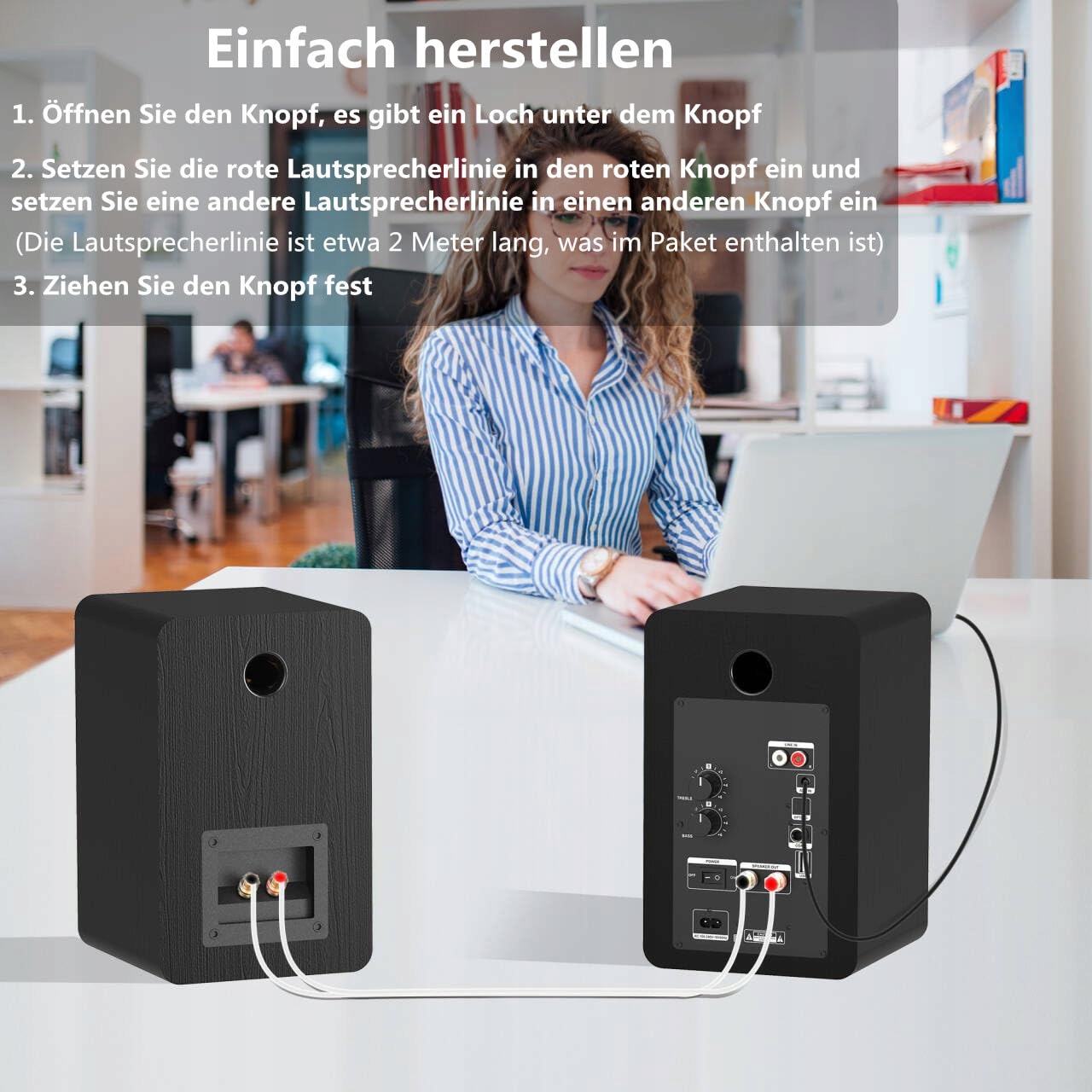 HANLIM Aktywne Głośniki Bluetooth HiFi 100W USB AUX Optyczne RCA Czarne — miniatura 7