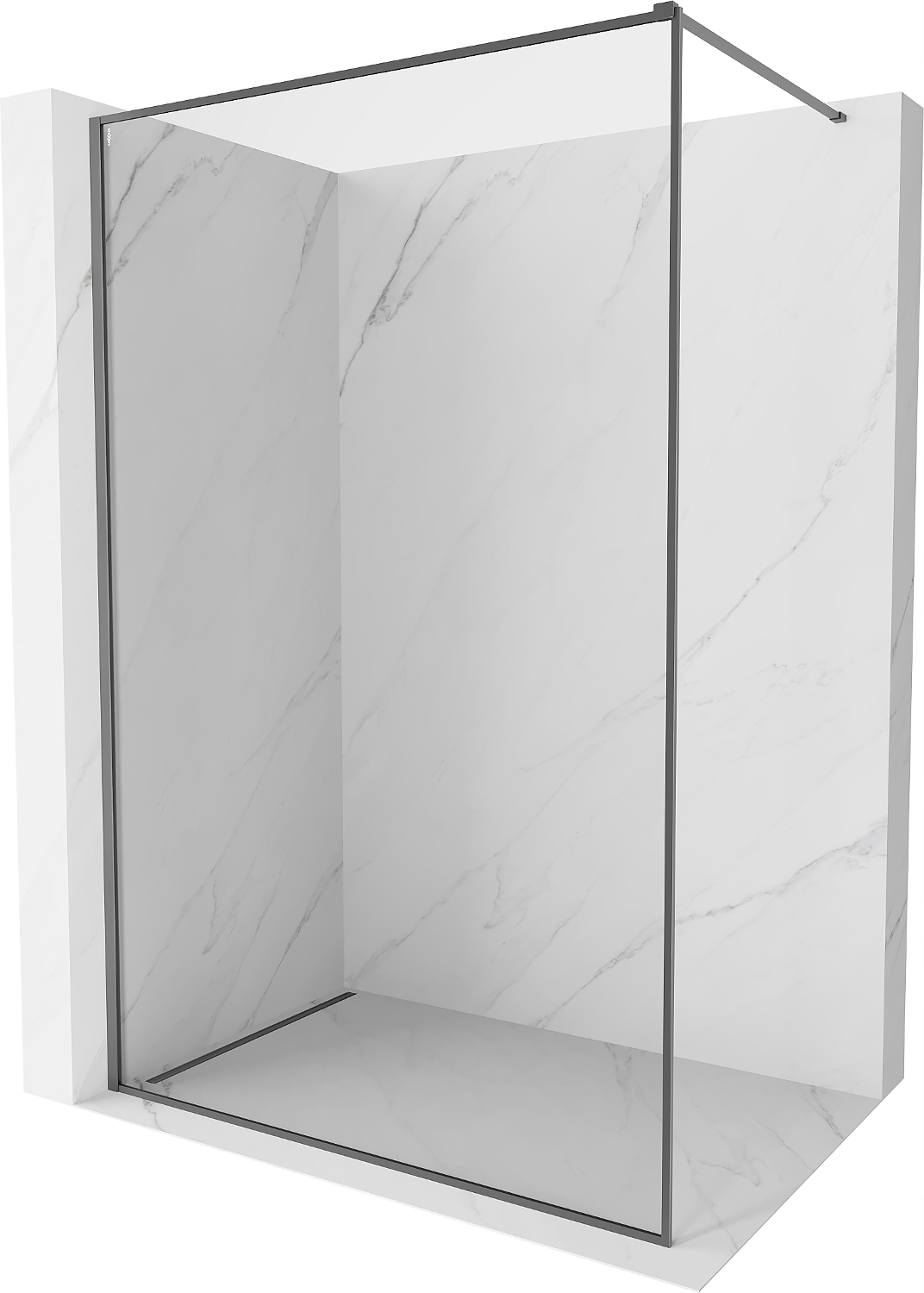 Mexen Kioto-F sprchová stěna Walk-in 160 x 202 cm, průhledná, gun metal