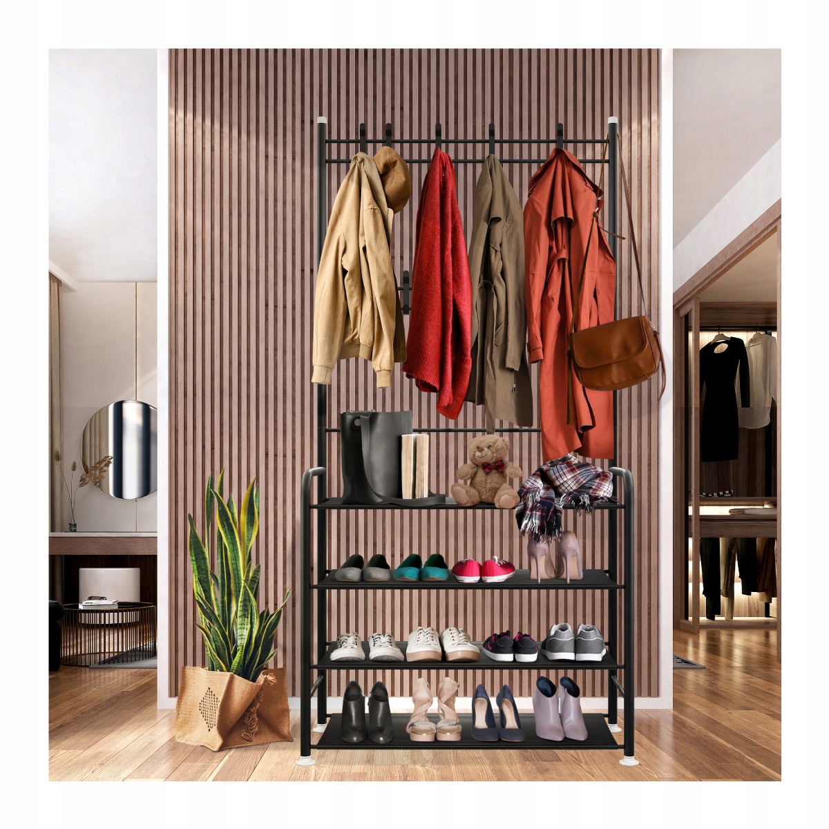 WIESZAK STOJĄCY NA UBRANIA BUTY STOJAK SZAFA METAL Głębokość mebla 41 cm