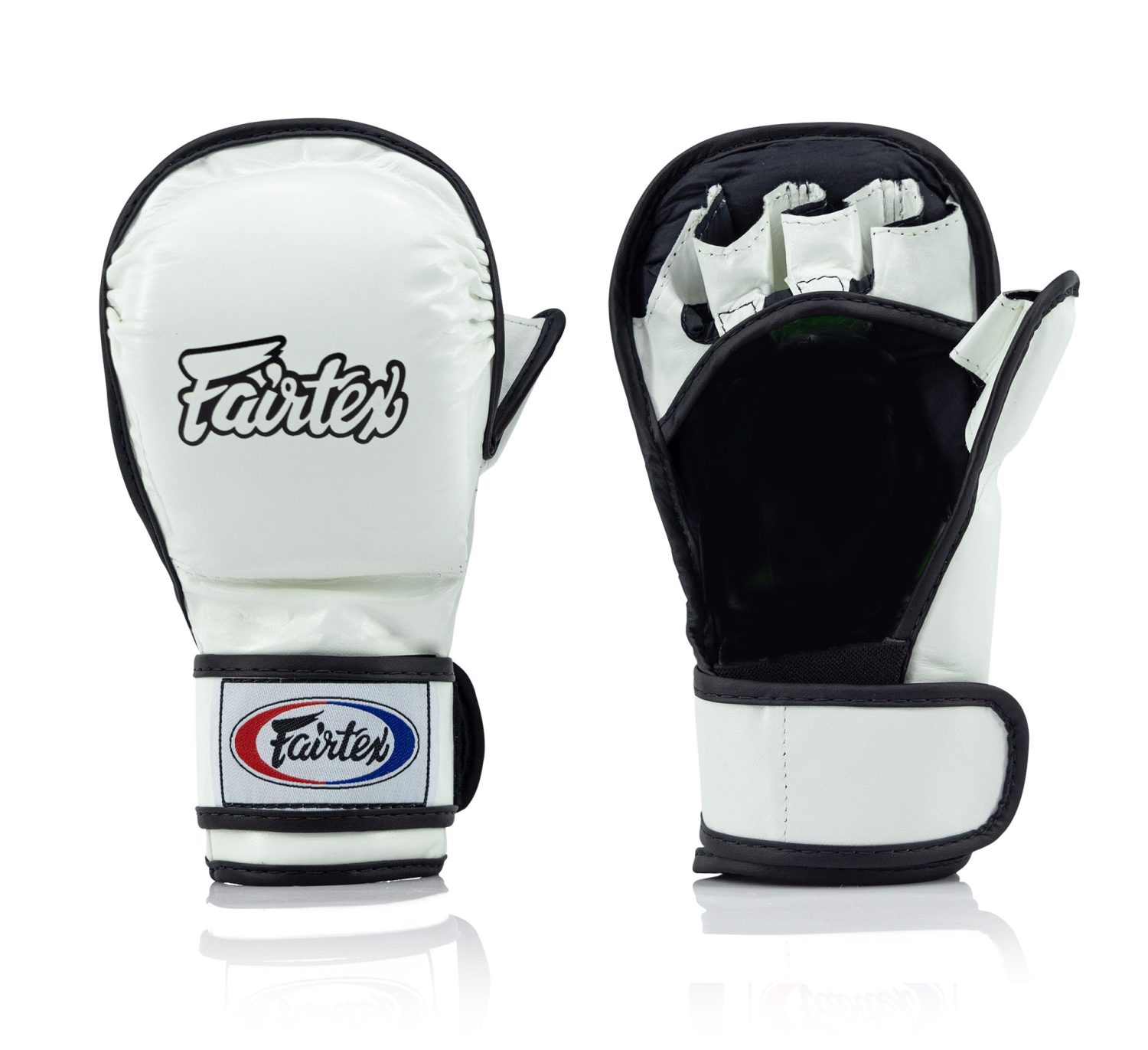 Mma Rukavice Fairtex FGV15 "Double Wrist Wrap" (bílá/černá piping) XL