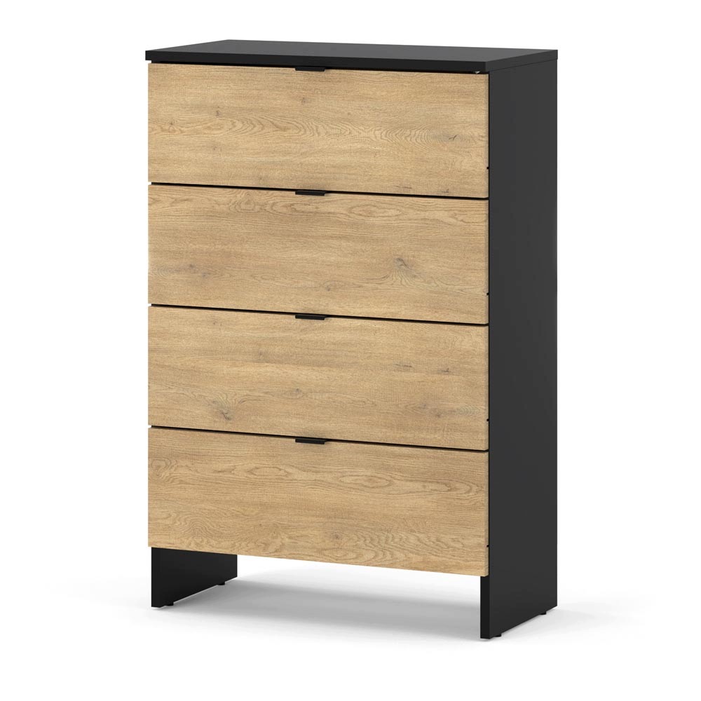 Komoda So Zásuvkami 60 CM Čierny Dub Cremona Skrinka Loft Do Spálne