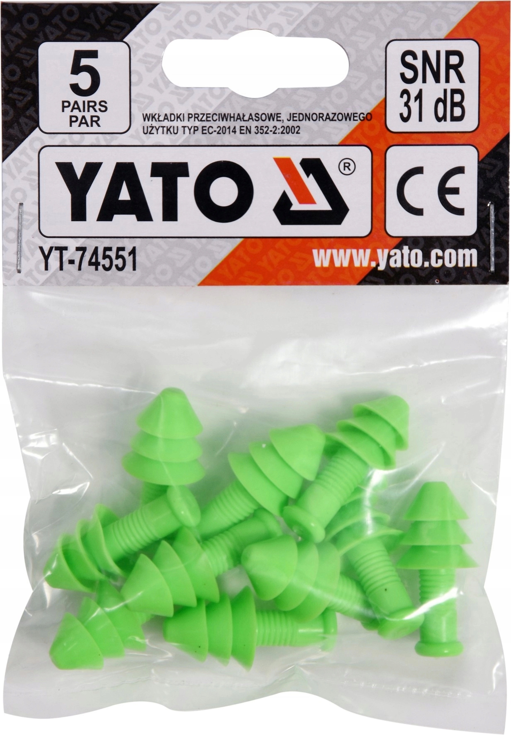 Zatyczki do uszu stopery silikon 5par 74551 YATO #