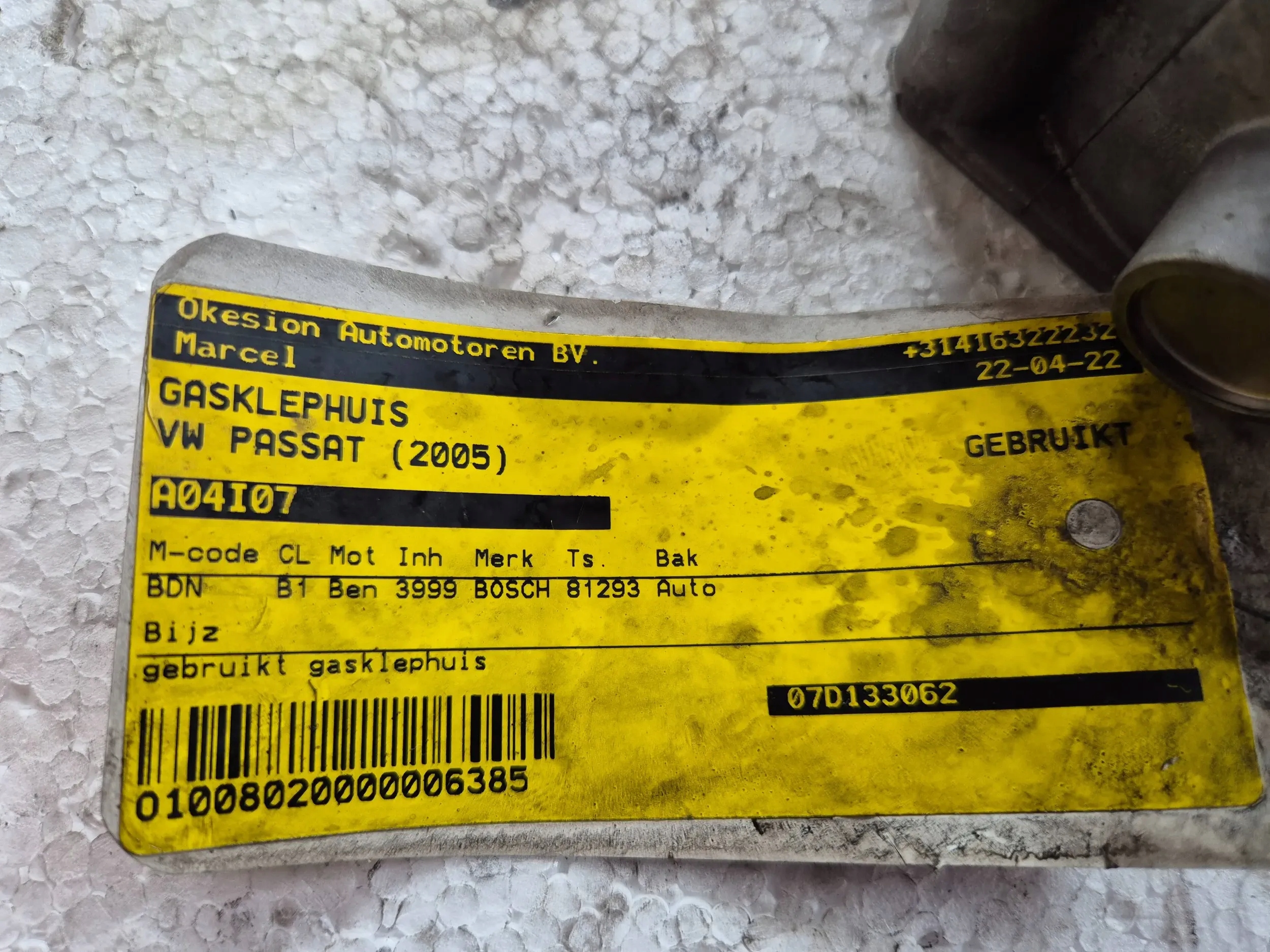 Valvola a farfalla 07D133062 Audi Vw 4.2 FSI