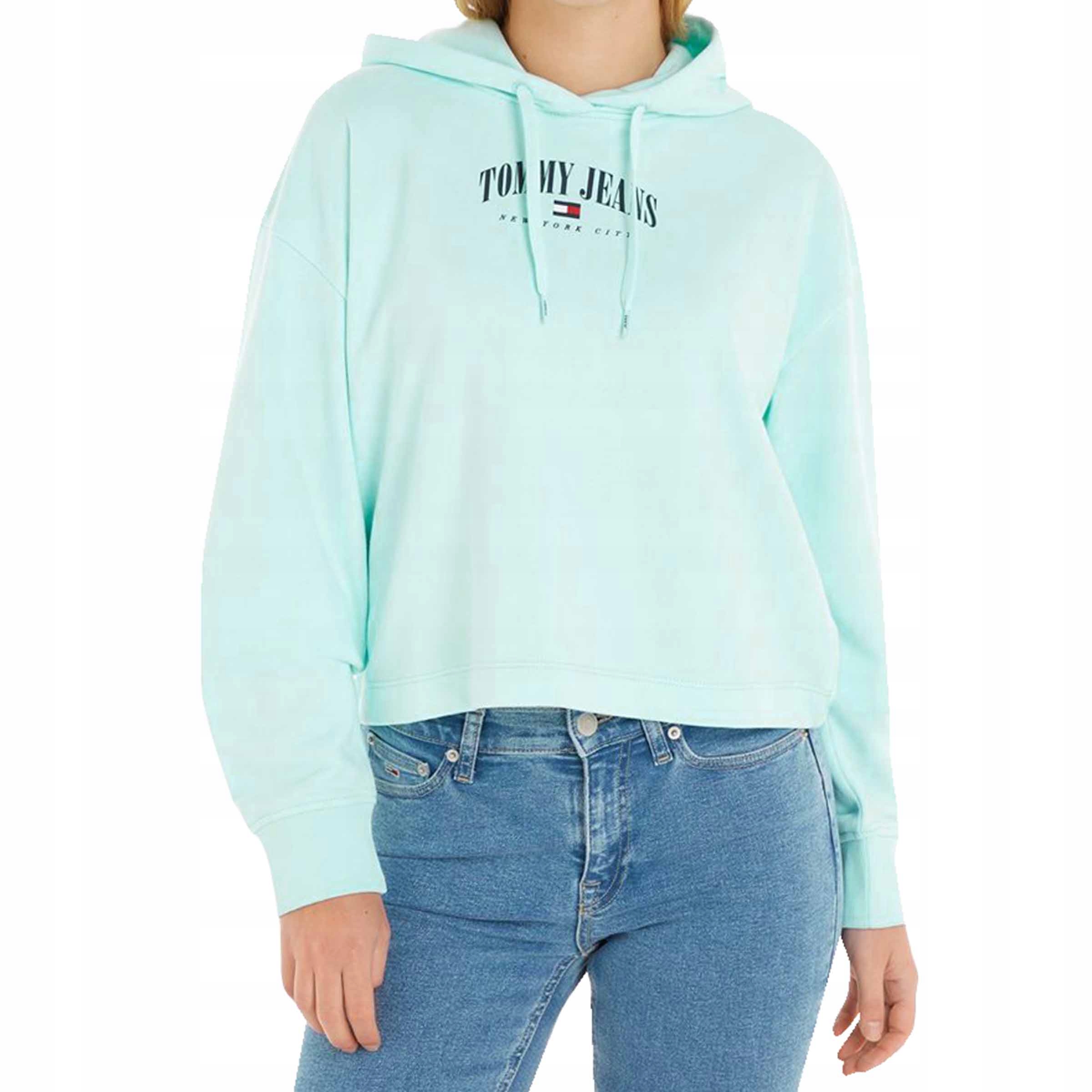 Tommy Hilfiger Bluza Damska Kaptur Krótka Mięta