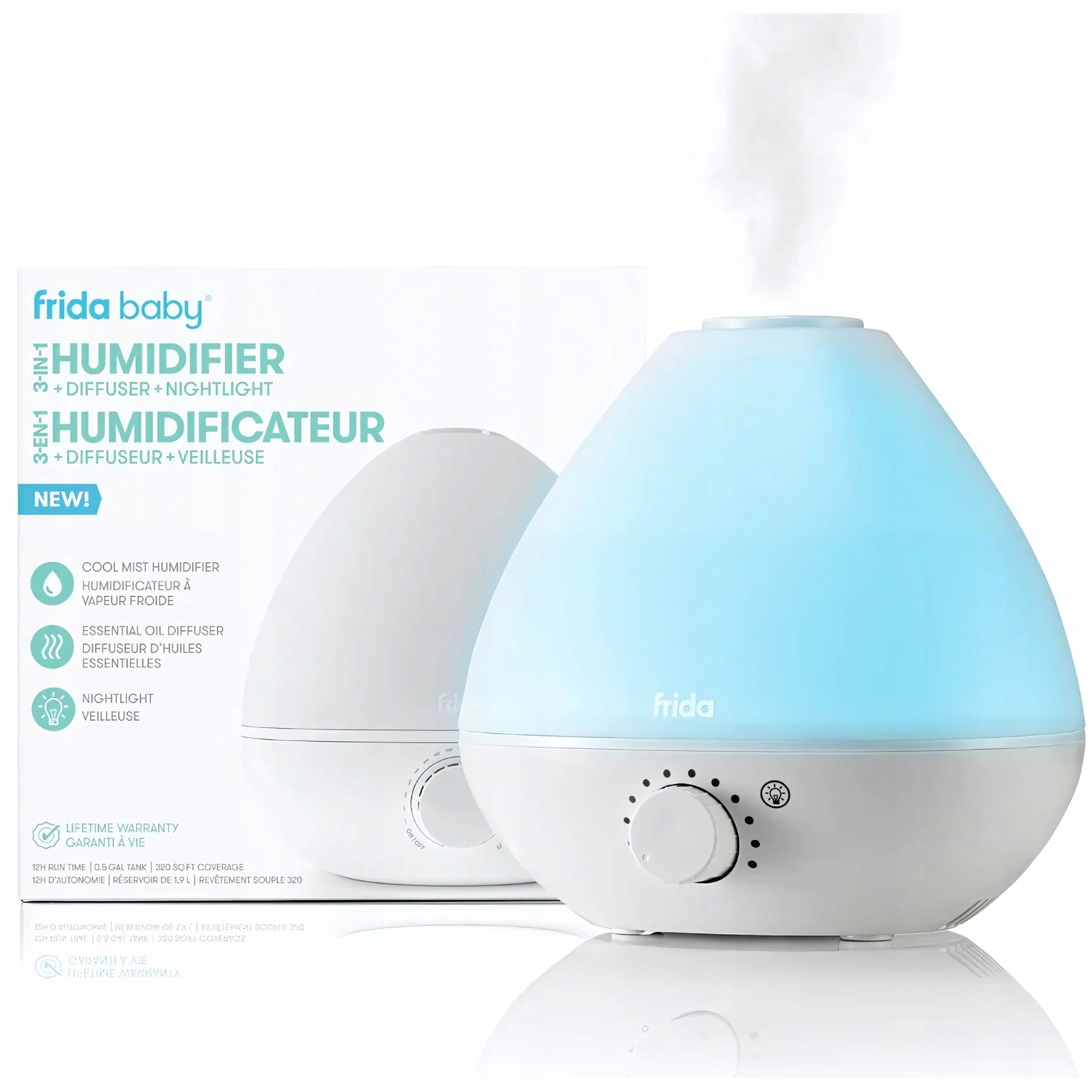 Nawilżacz Powietrza Dyfuzor Zapachowy Lampka Nocna 3w1 Fridababy Humidifier