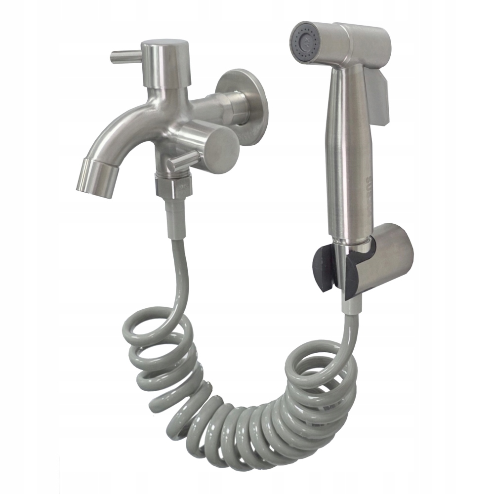 Bidetová sada s čerpacím kohoutkem, rukojeť Inox, hadice, rukojeť, Inox, bidetka