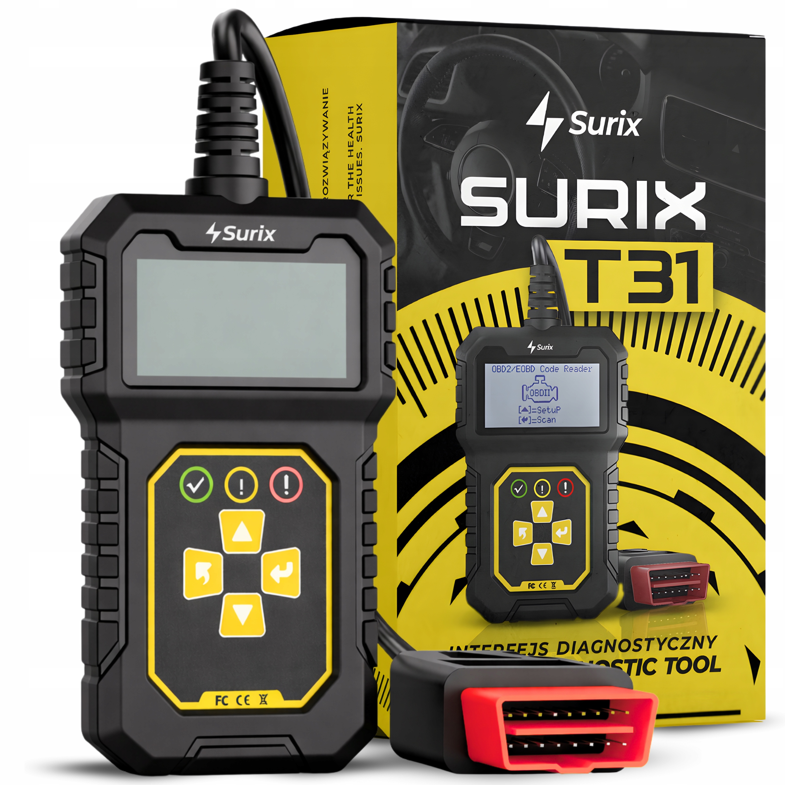 Tester Diagnostyczny Interfejs OBD2 język Polski Skaner Błędów Check Engine