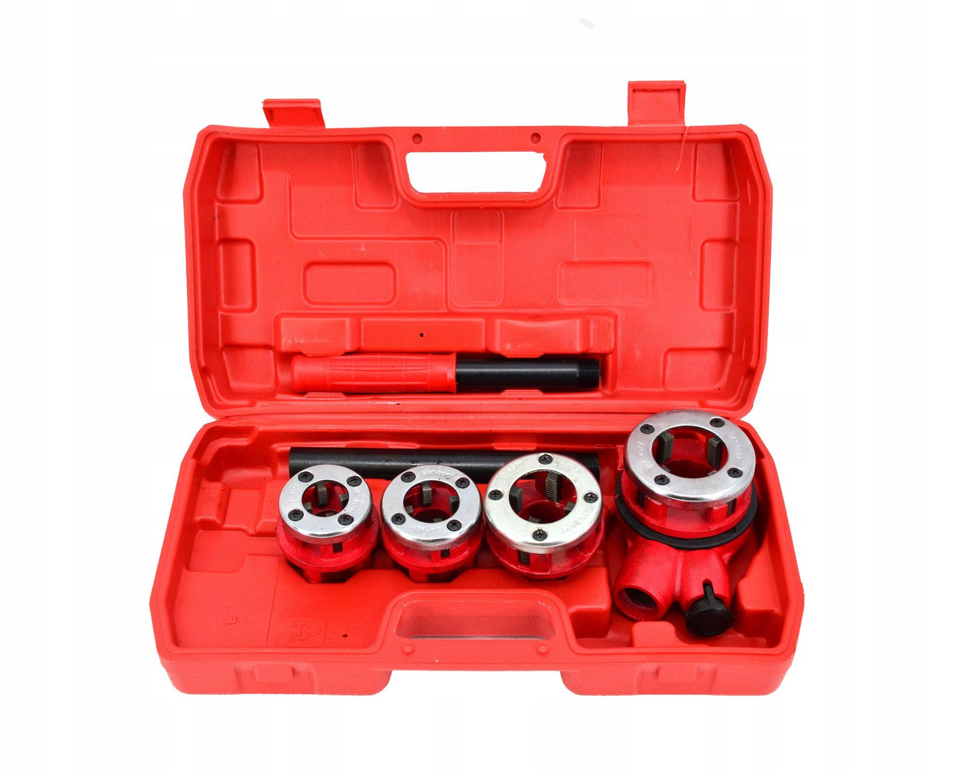 Závitník Na Trubky 4ks 1/2", 3/4", 1", 1-1/4" Sada Kufrů Awtools