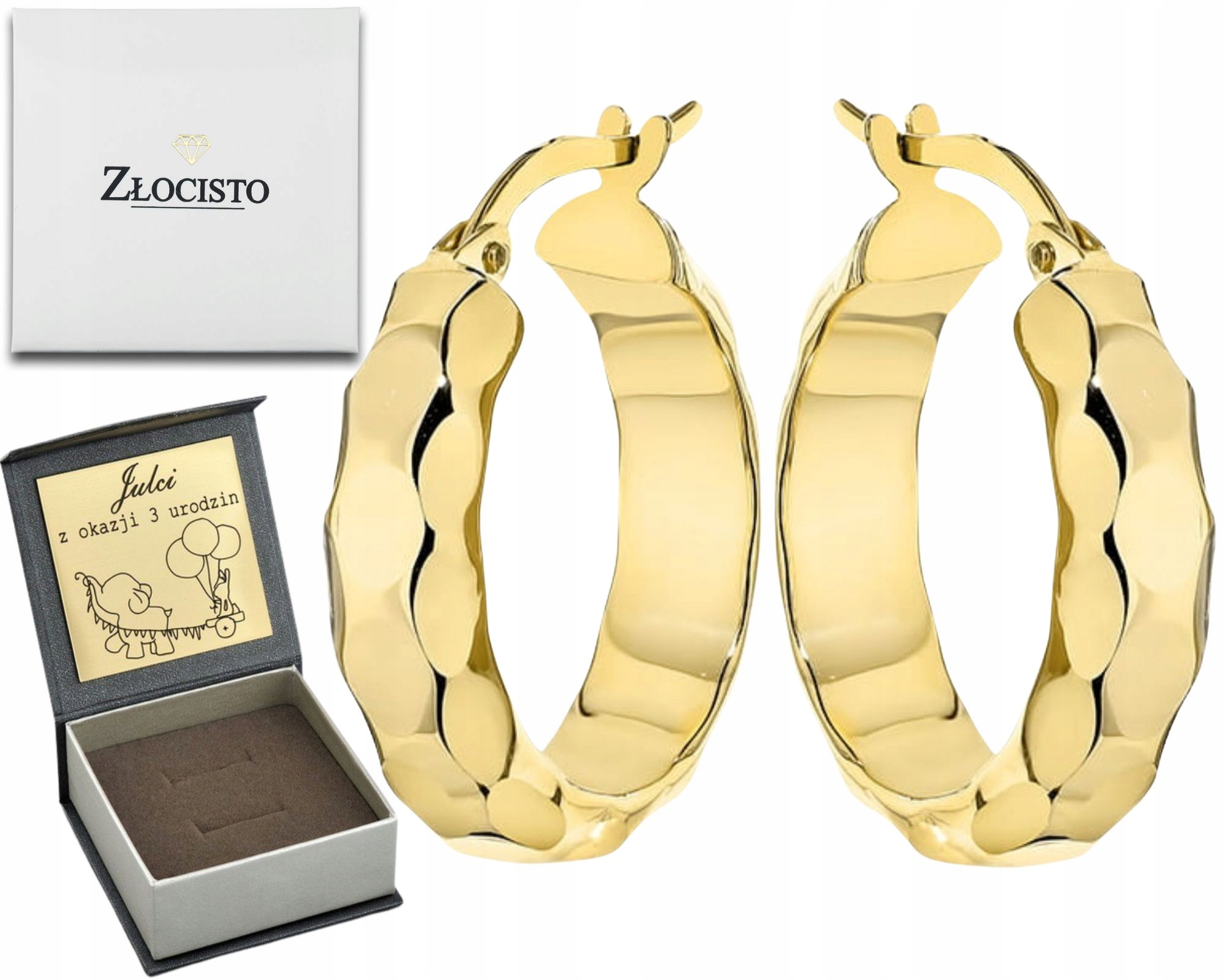 Zlaté Náušnice S Diamantovými Kolečky, Anglické Zapínání, Elegantní A Moderní