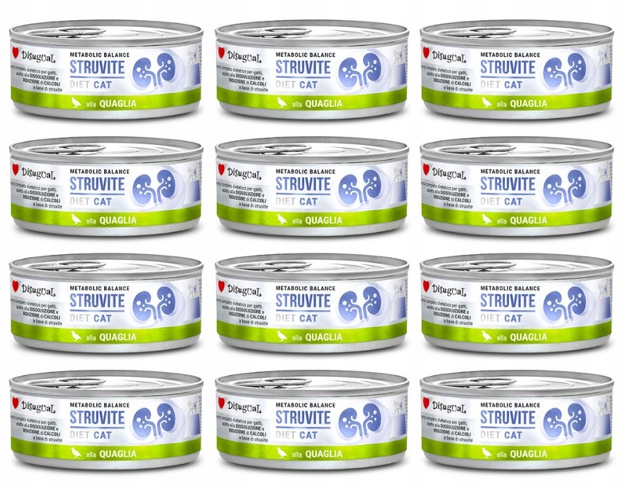 Disugual Krmivo Vlhké kočky Veterinární Urinary Struvite Křepelka 12x85g
